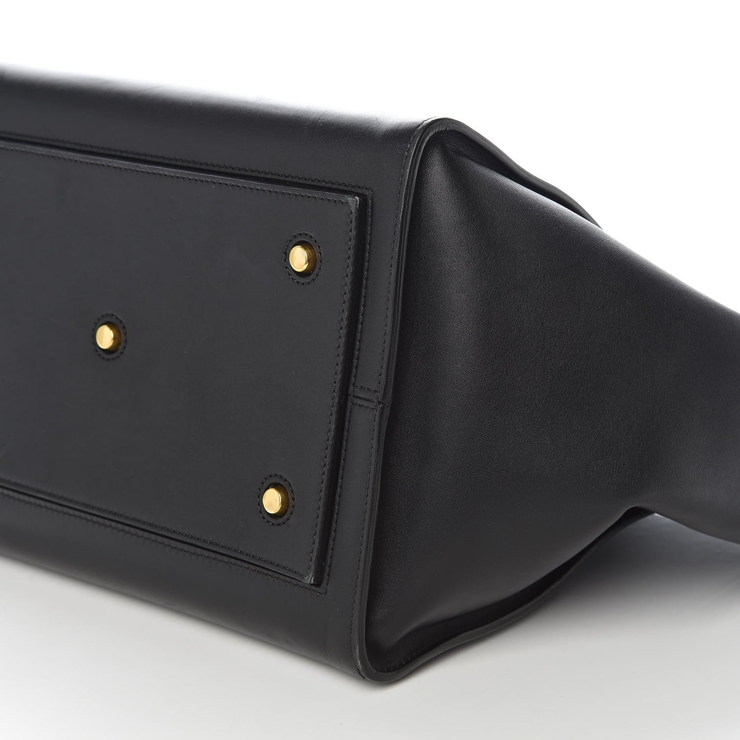 Smooth Calfskin Large Bi-Color Tie Knot Tote Black Navy