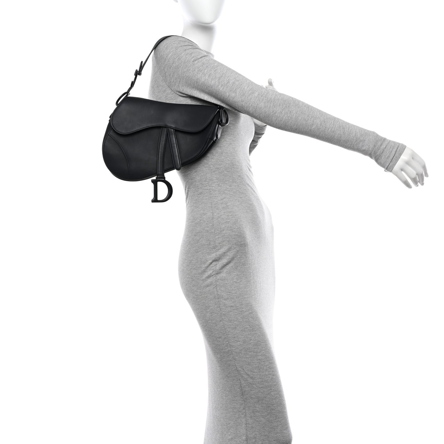 Ultra Matte Calfskin Saddle Bag Black