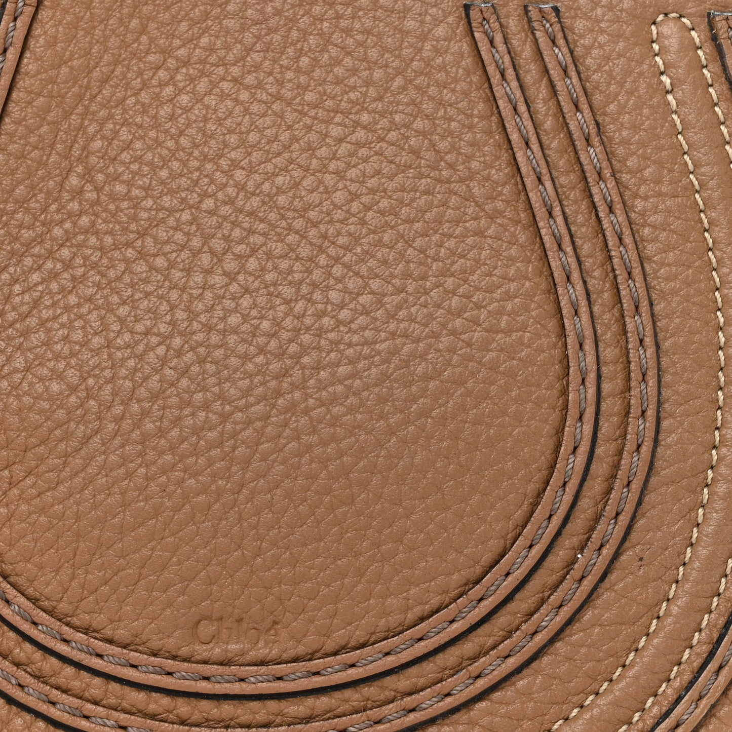 Grained Calfskin Small Marcie Saddle Bag Nut