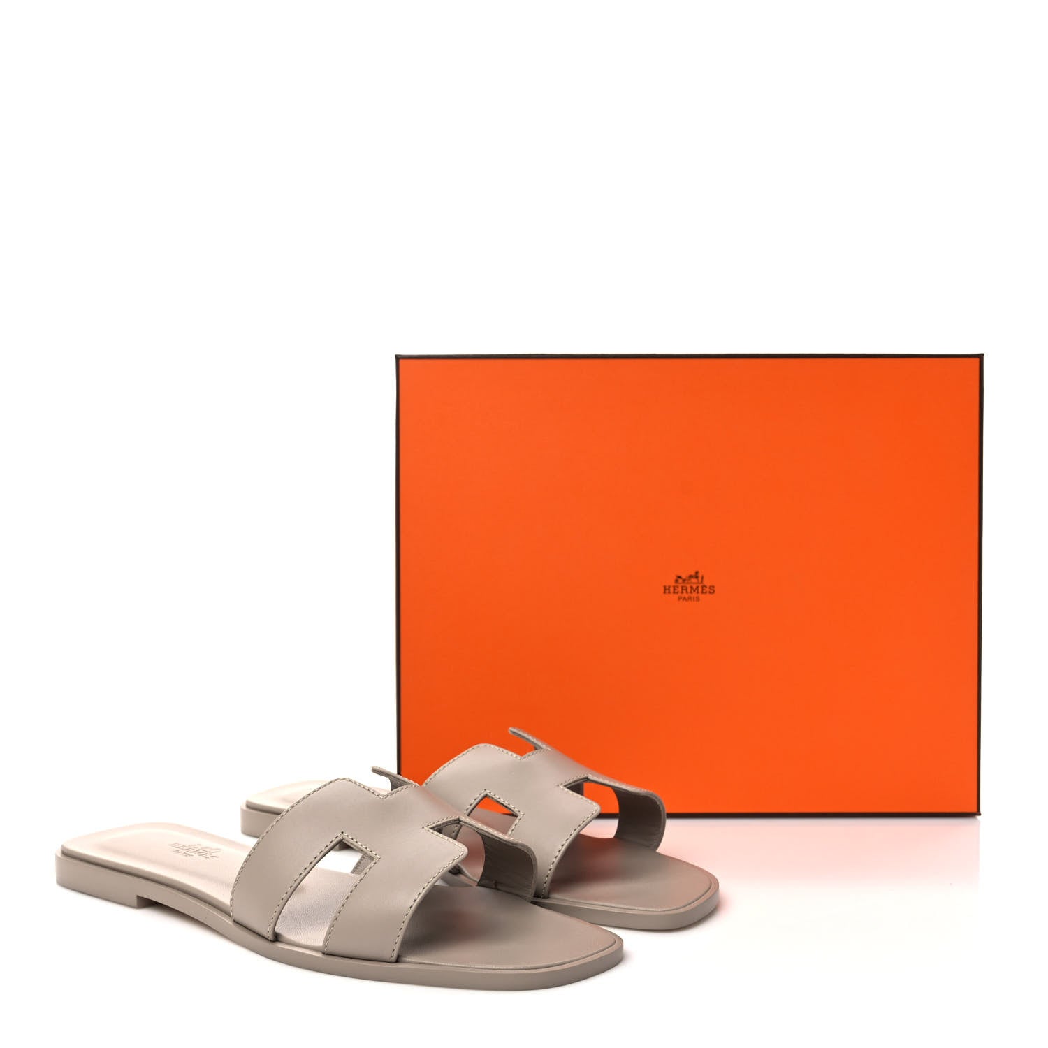 Hermes Box Calfskin Oran Sandals 39 Beige Mastic 9 of 9