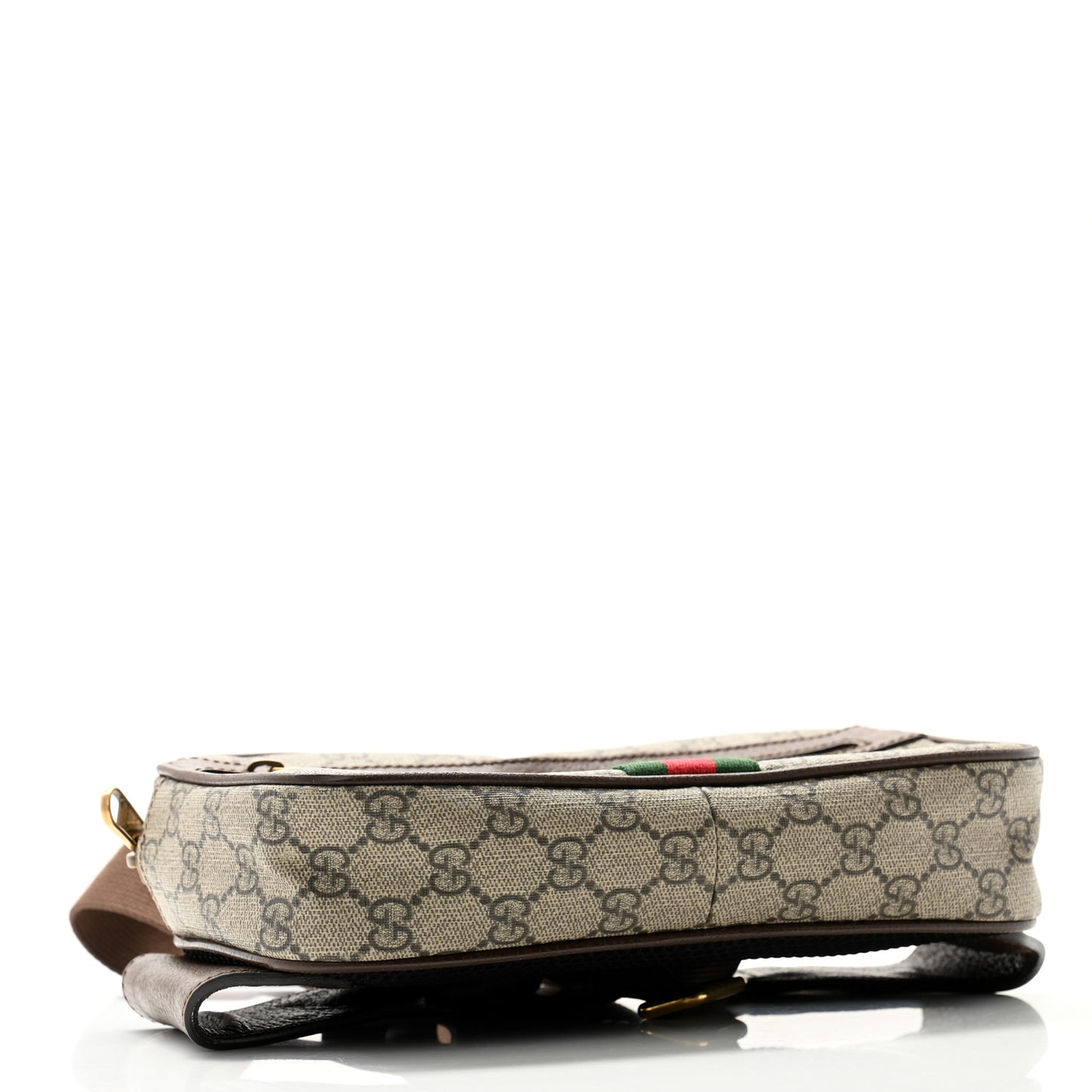 Soft GG Supreme Monogram Medium Ophidia Belt Bag Dark Brown
