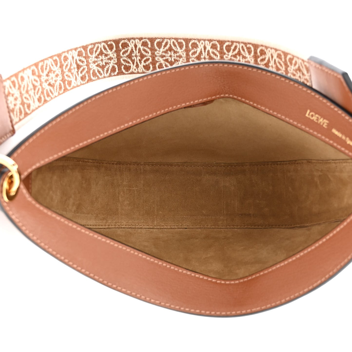 Satin Calfskin Jacquard Luna Bag Pecan