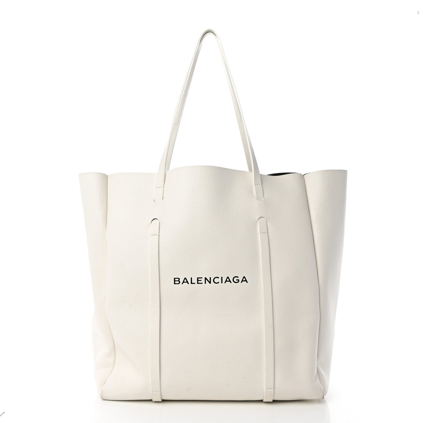 Smooth Calfskin Double Sided Medium Everyday Tote Optic White Black