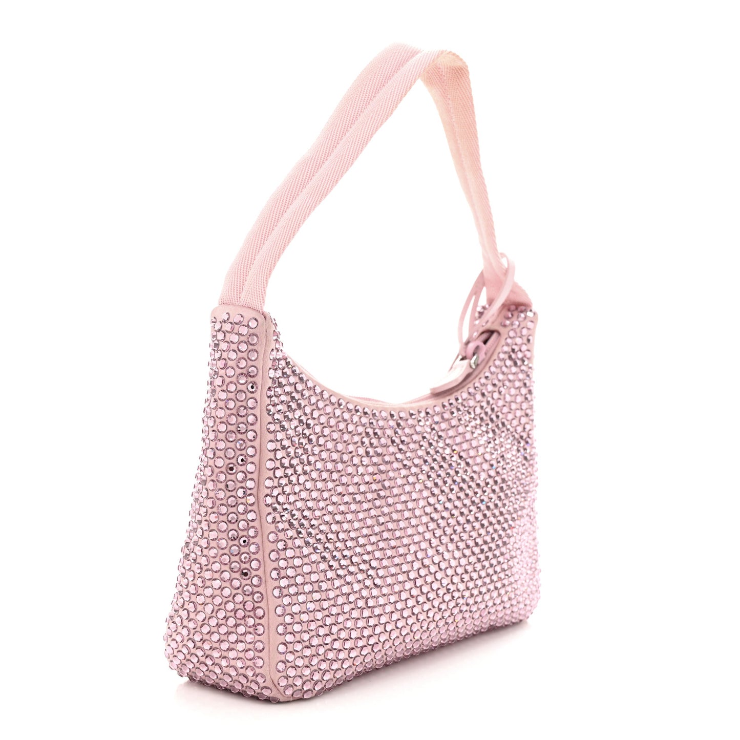 Satin Crystal Mini Re-Edition 2000 Bag Alabastro