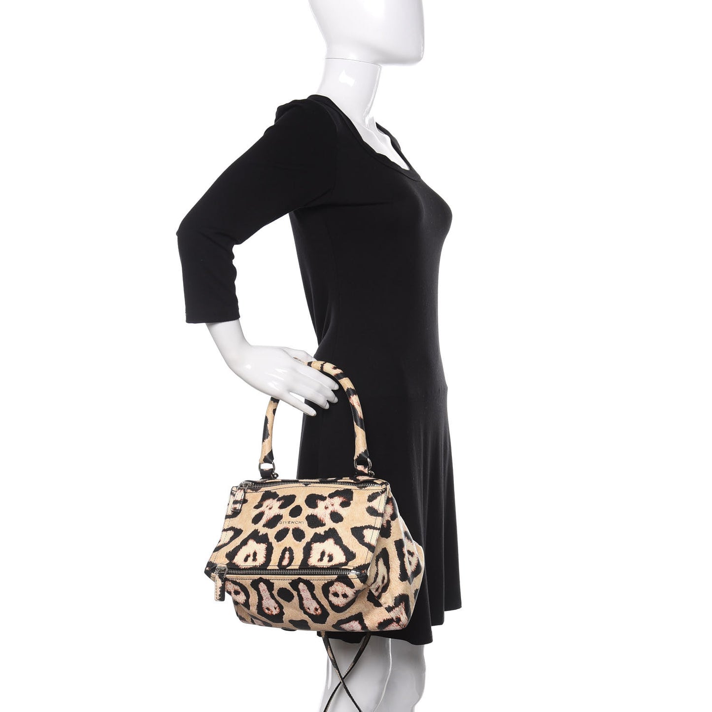 Calfskin Jaguar Print Small Pandora Multicolor