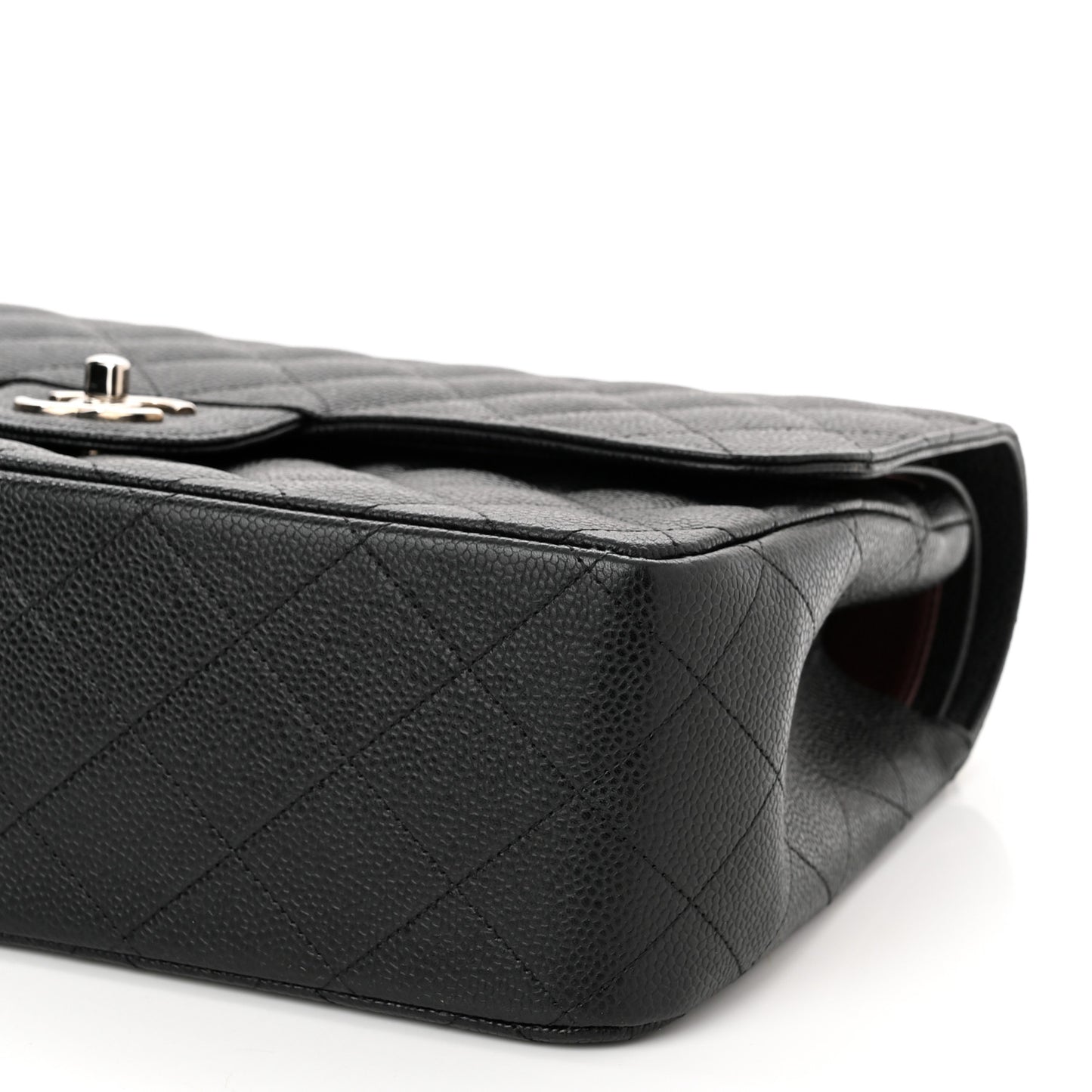 Caviar Quilted Jumbo Double Flap Black
