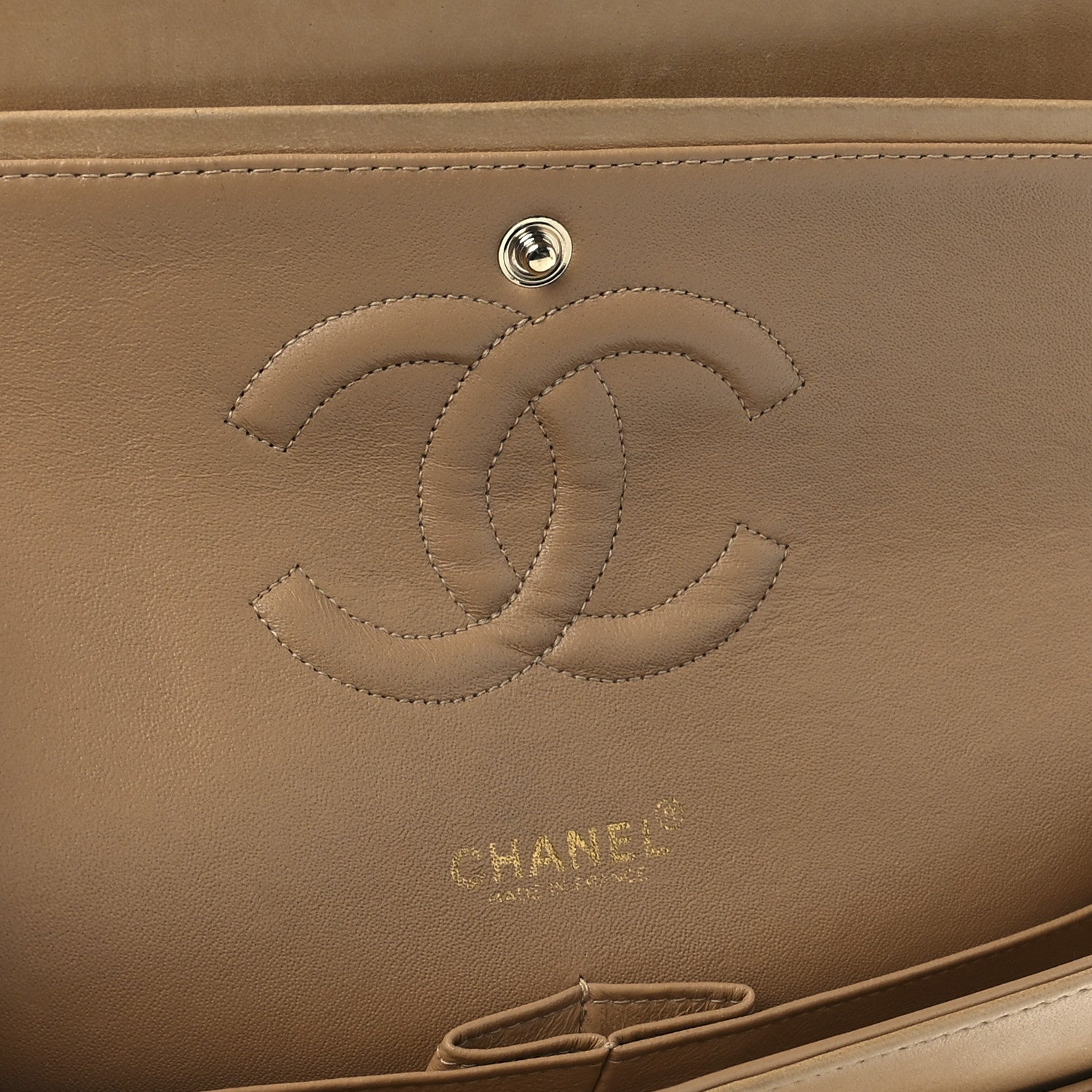 Chanel Lambskin Quilted Medium Double Flap Beige 6 of 14