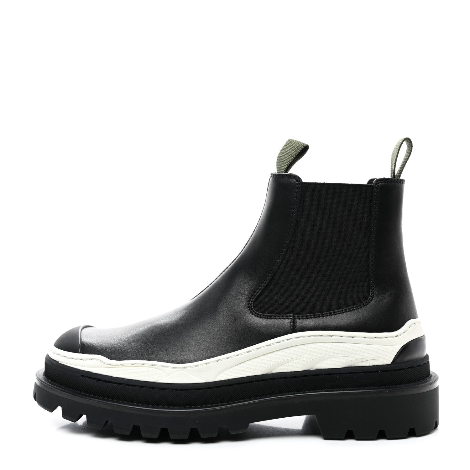 Christian Dior X SACAI Smooth Calfskin Rubber Mens Explorer Chelsea Boots 43 Black 1 of 9