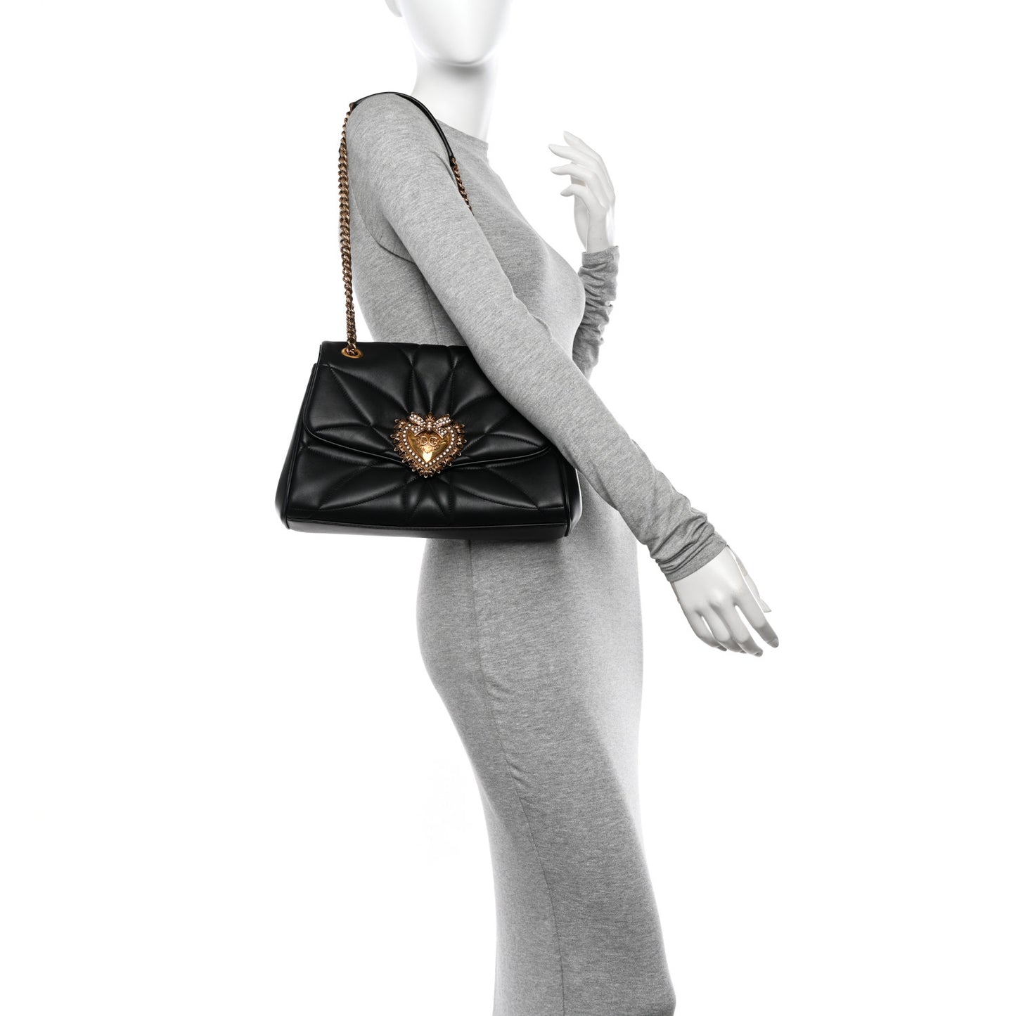 Nappa Quilted Large Devotion Bag Black