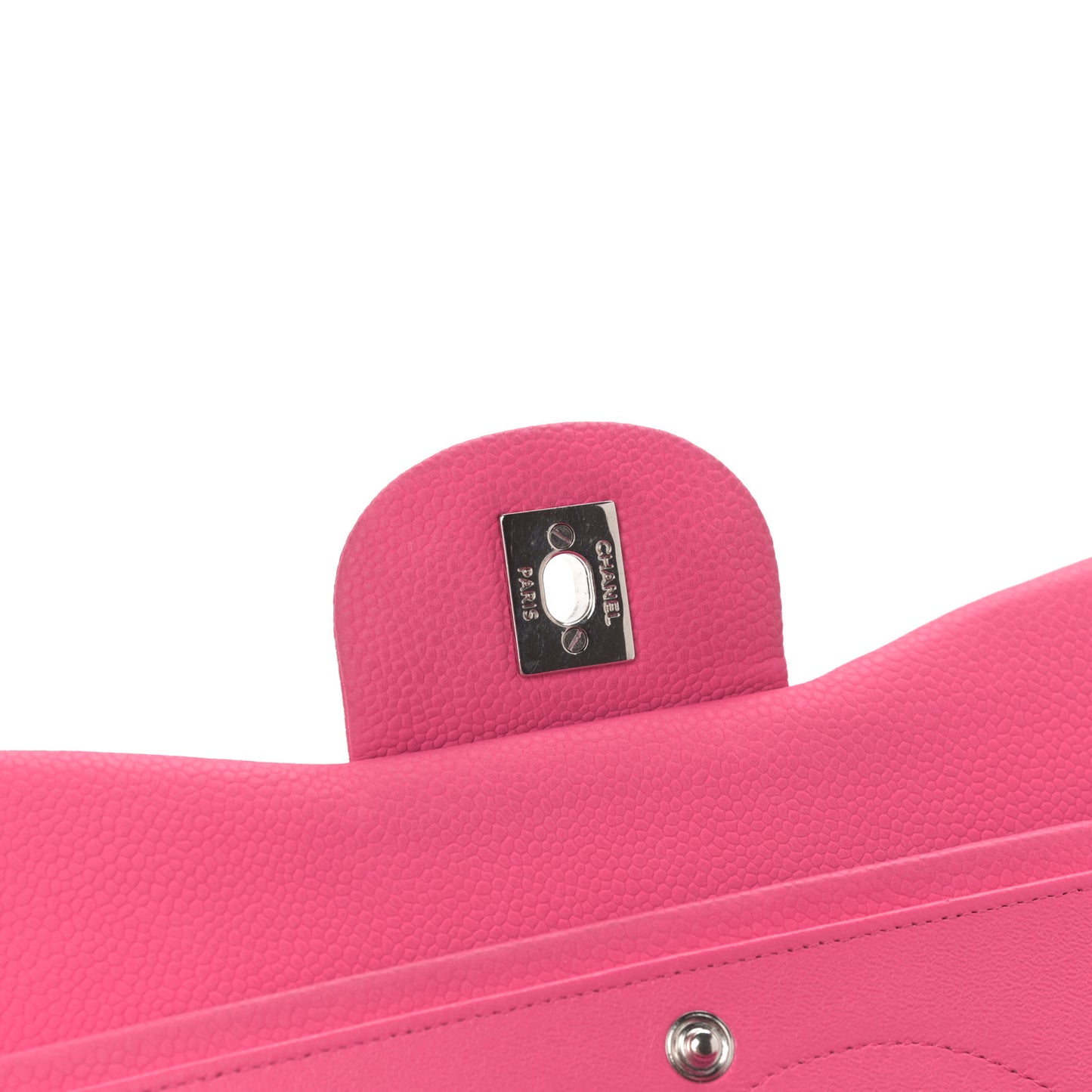 Iridescent Caviar Quilted Jumbo Double Flap Pink