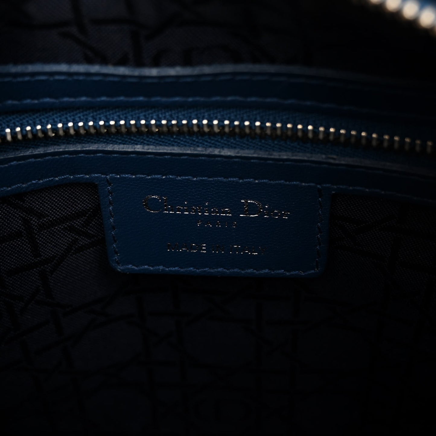 Lambskin Cannage Medium Lady Dior Blue