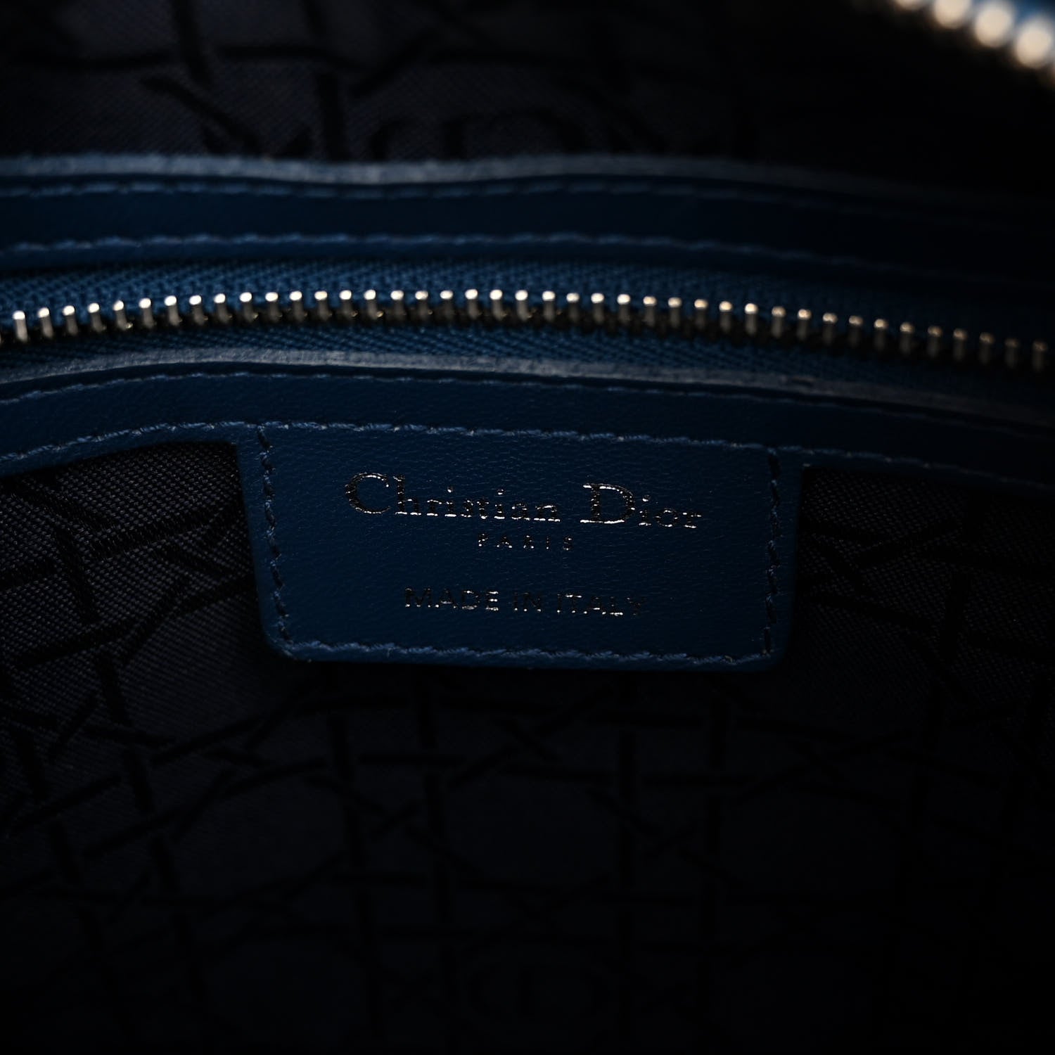Christian Dior Lambskin Cannage Medium Lady Dior Blue 6 of 9