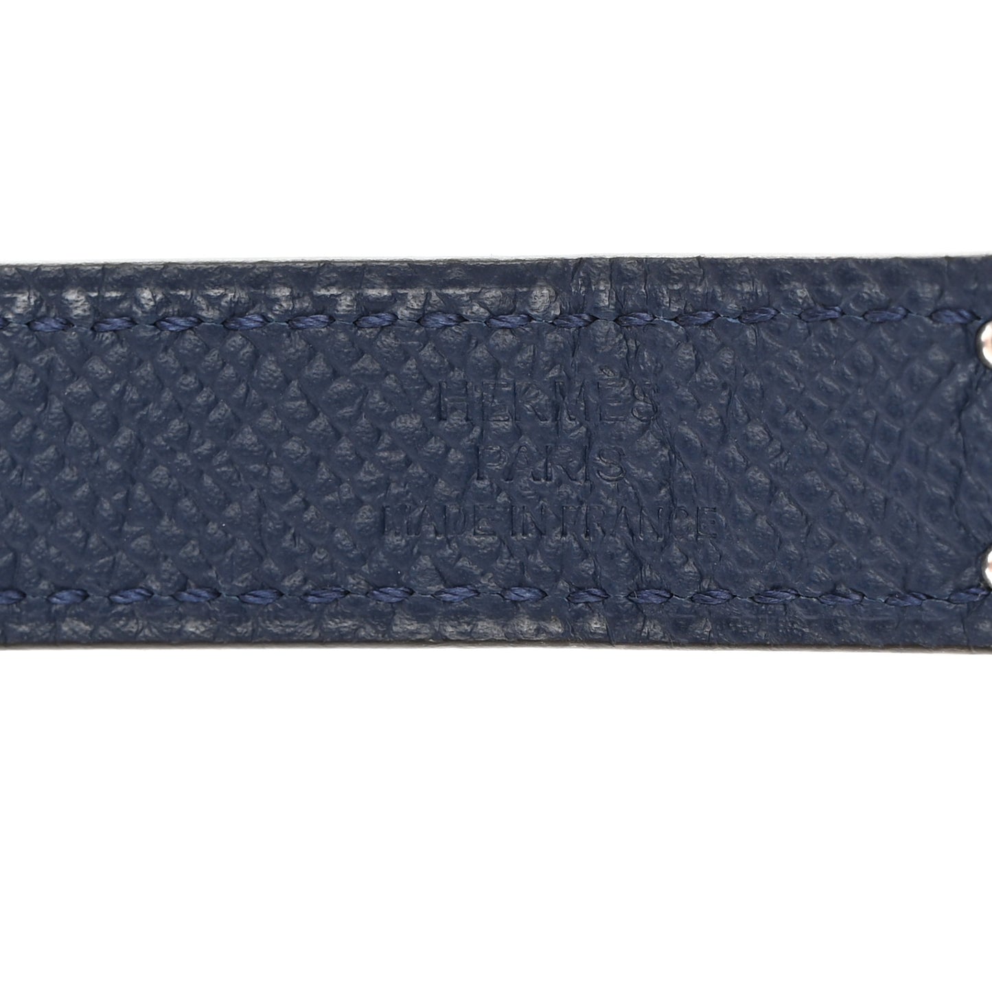 Denim Epsom Kelly Belt 18 Bleu Indigo White Bleu Navy