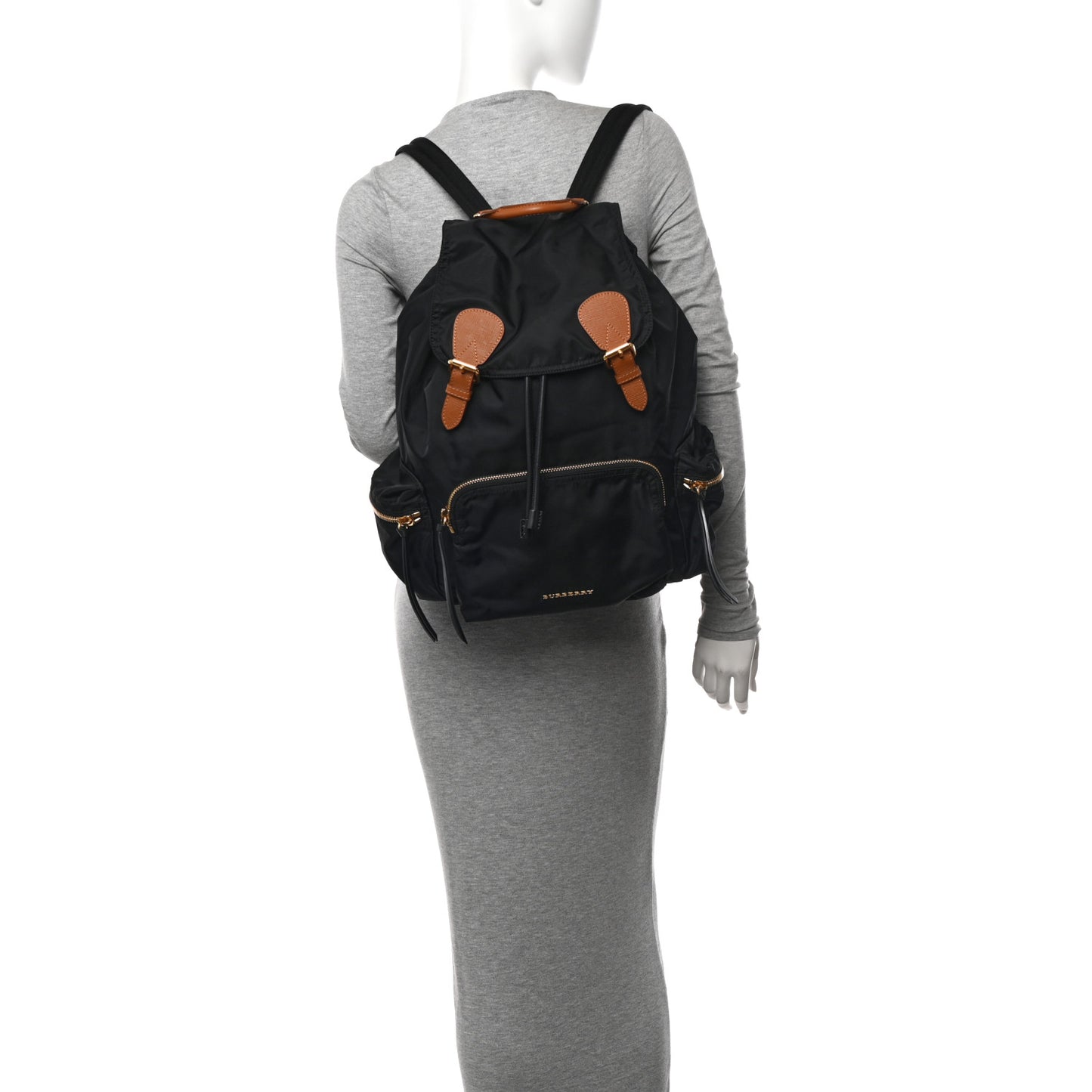 Nylon Medium Rucksack Backpack Black