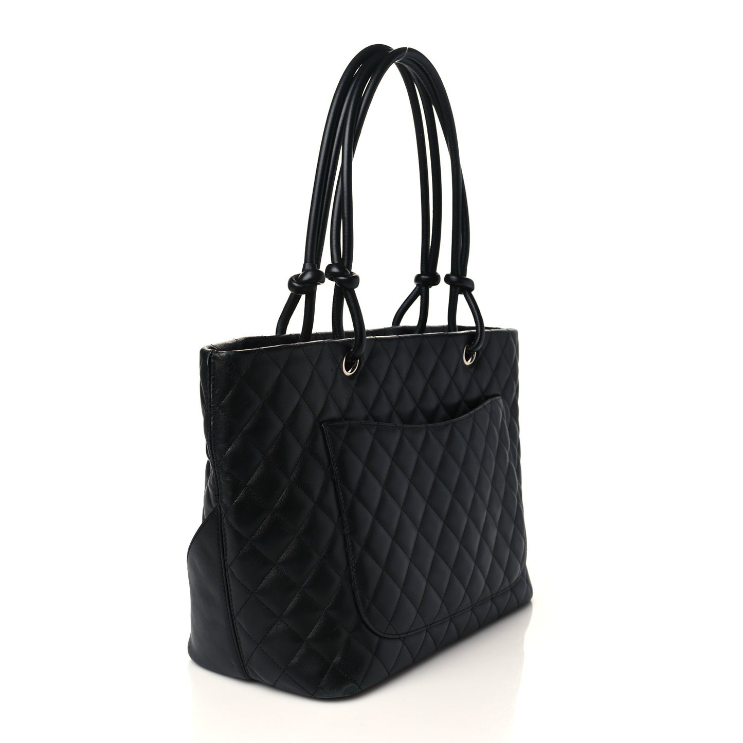 Calfskin Quilted Large Cambon Tote Black