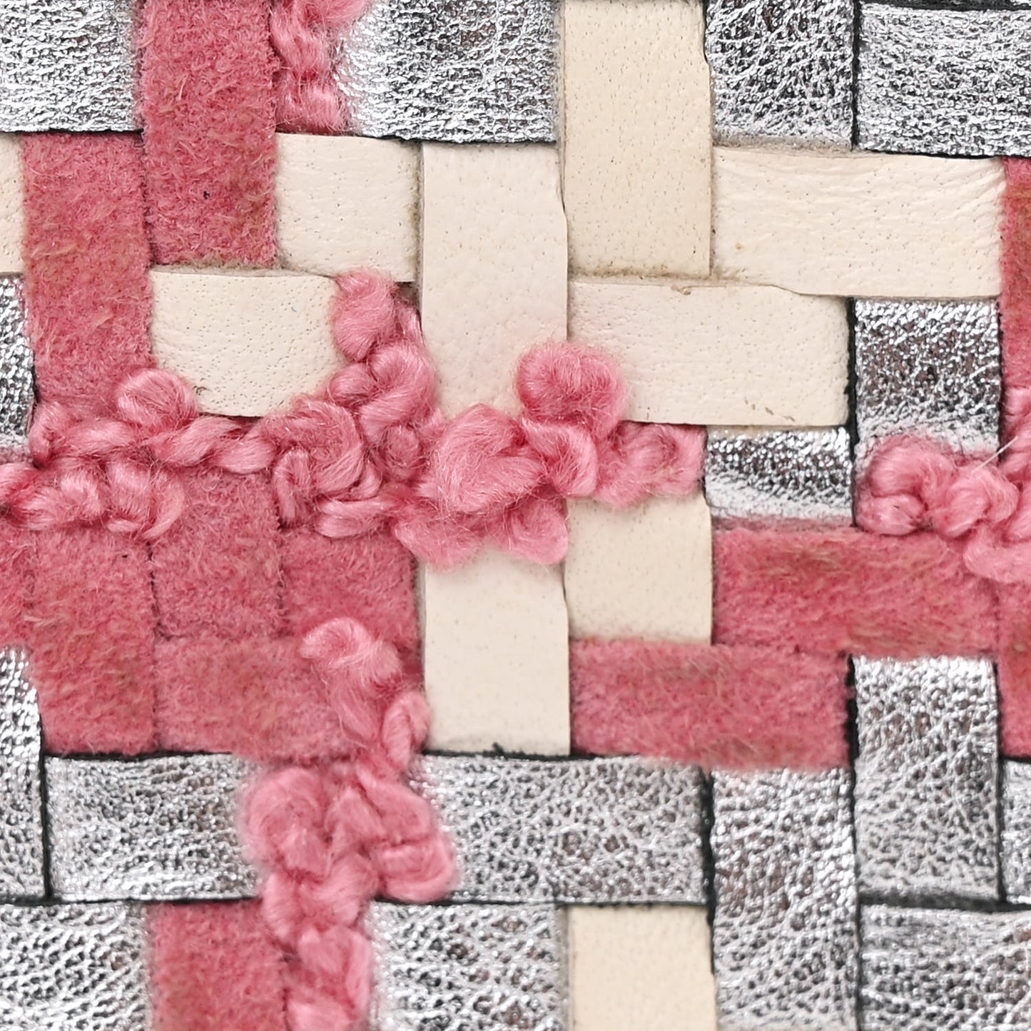 Lambskin Woven Tweed Medium Lady Dior Pink