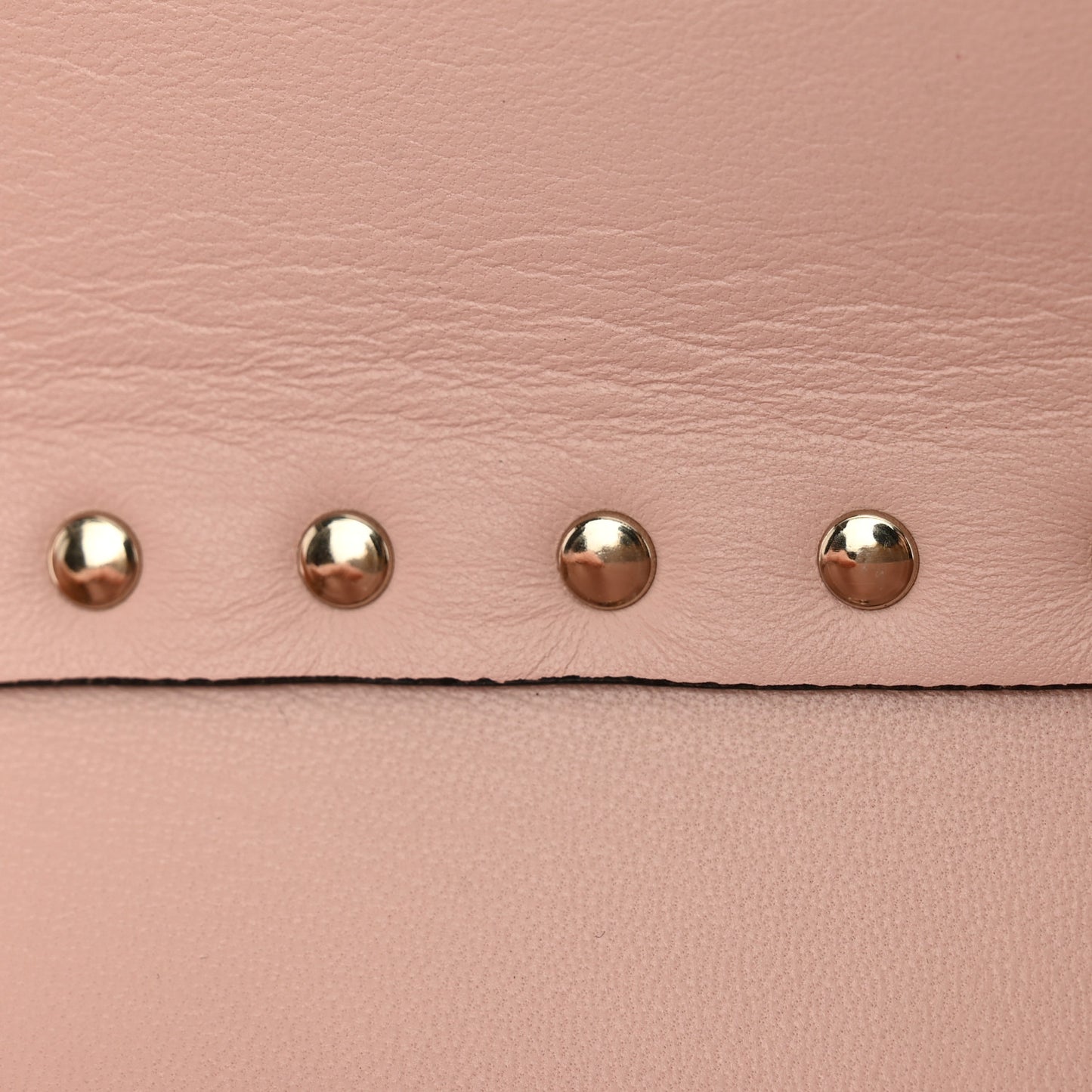 Metallic Calfskin Rockstud Side Slip Wristlet Clutch Gold
