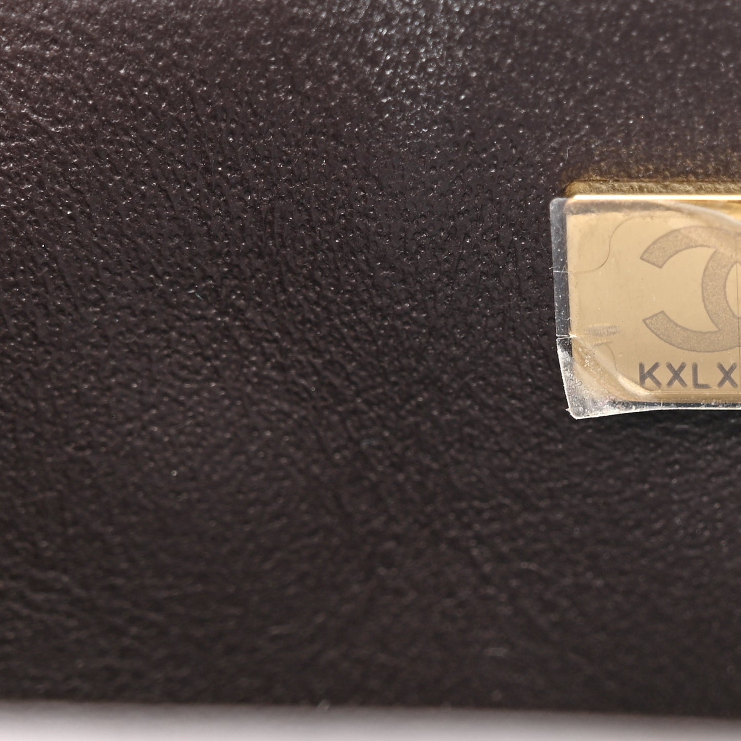 Lambskin Quilted Mini Rectangular Flap Dark Brown