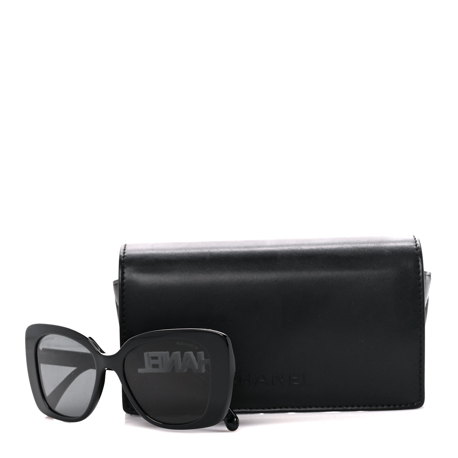 Chanel Acetate Strass Square Sunglasses 5422-B Black White 8 of 8