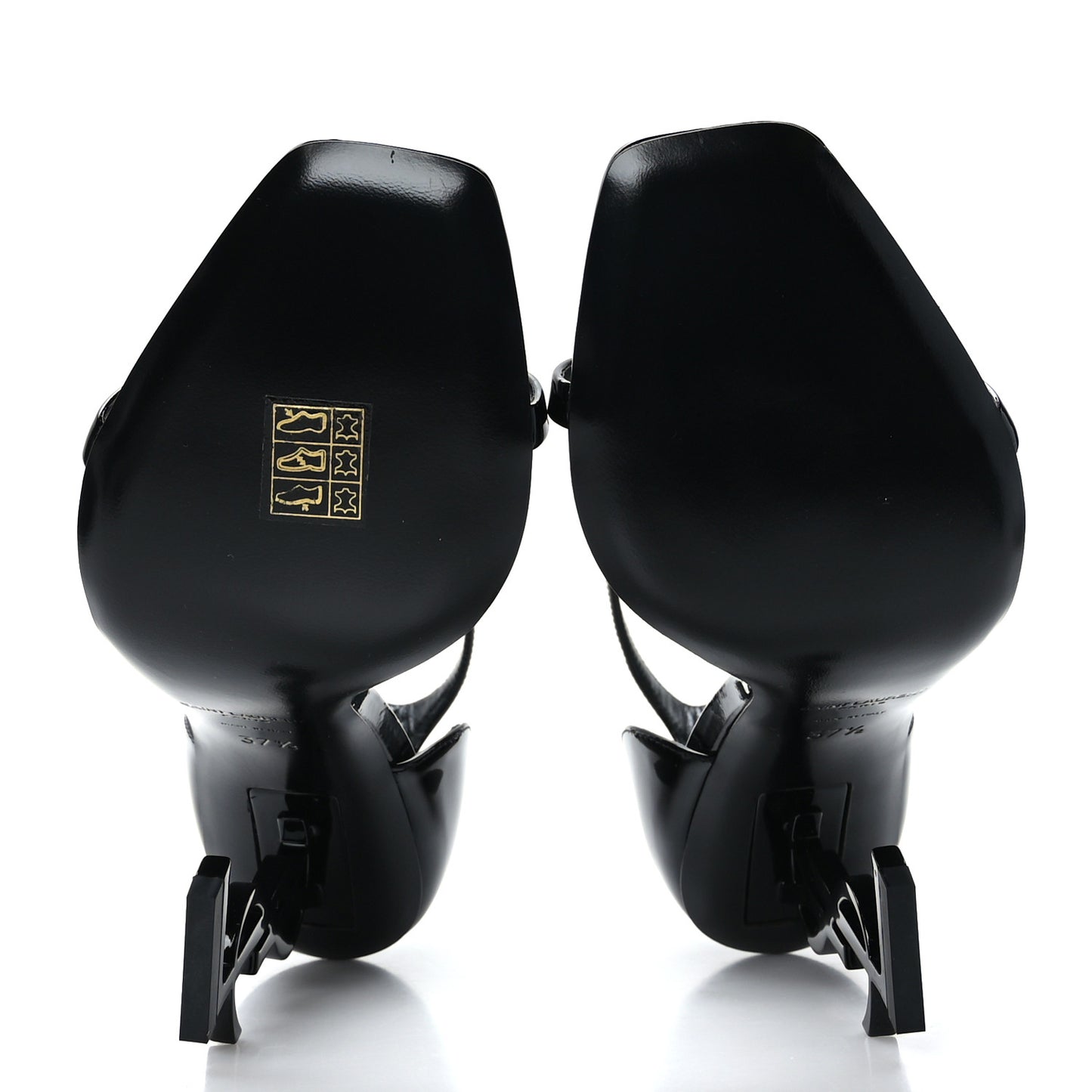Patent Calfskin Opyum 110 Sandals 37.5 Black