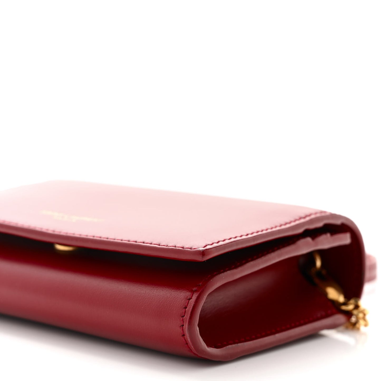 Calfskin Monogram Chain Card Case Opyum Red