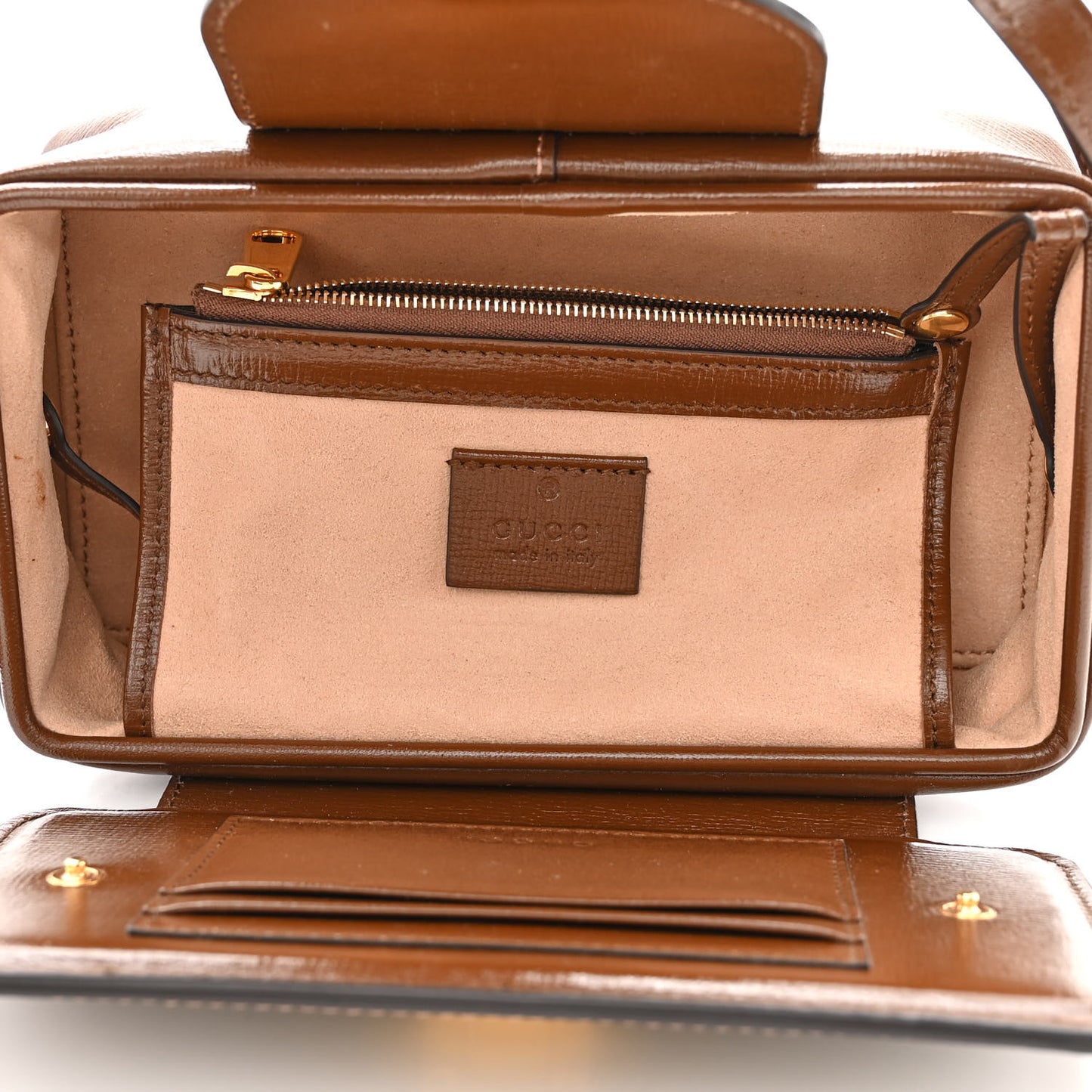 GG Supreme Monogram Mini Clasp Bag Beige Brown