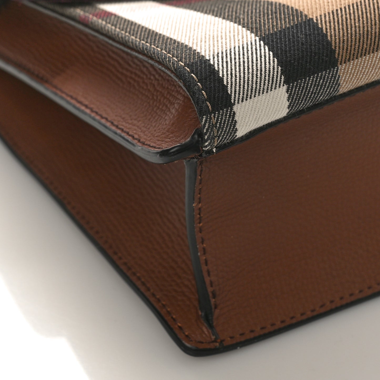 Derby Calfskin House Check Small Macken Crossbody Bag Tan