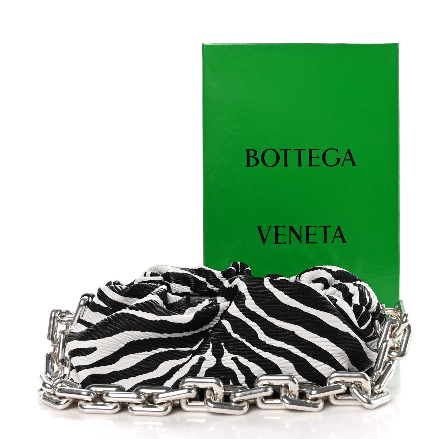 Nappa Zebra Print The Pouch Chain White Black