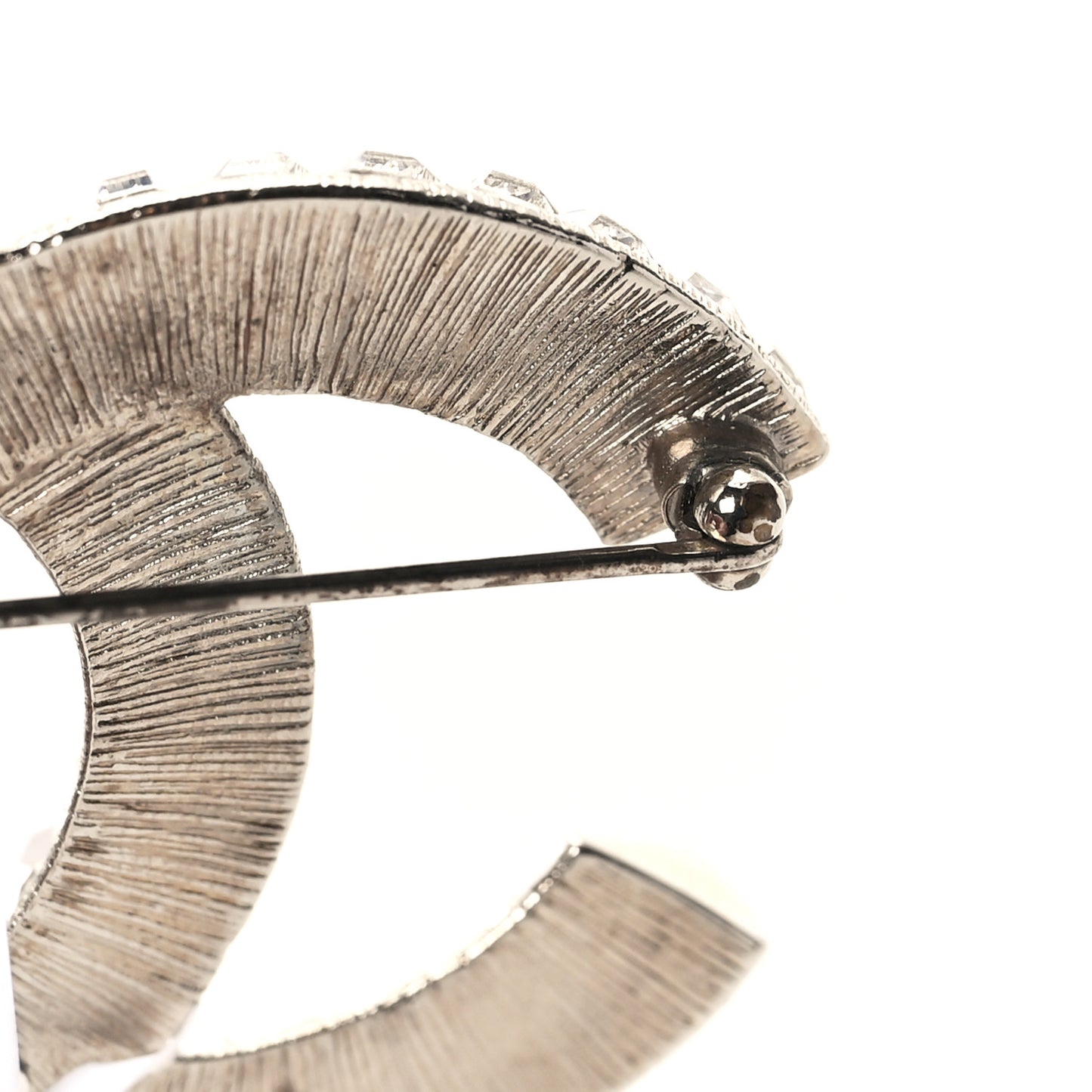 Baguette Crystal CC Brooch Silver