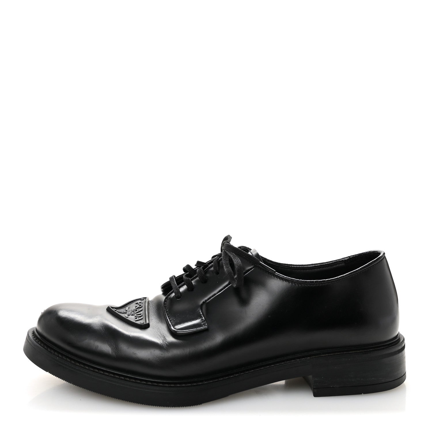 Prada Spazzolato Triangle Mens Derby Loafers 8 Black 1829267 FASHIONPHILE Prada Spazzolato Triangle Mens Derby Loafers 8 Black 1829267 FASHIONPHILE