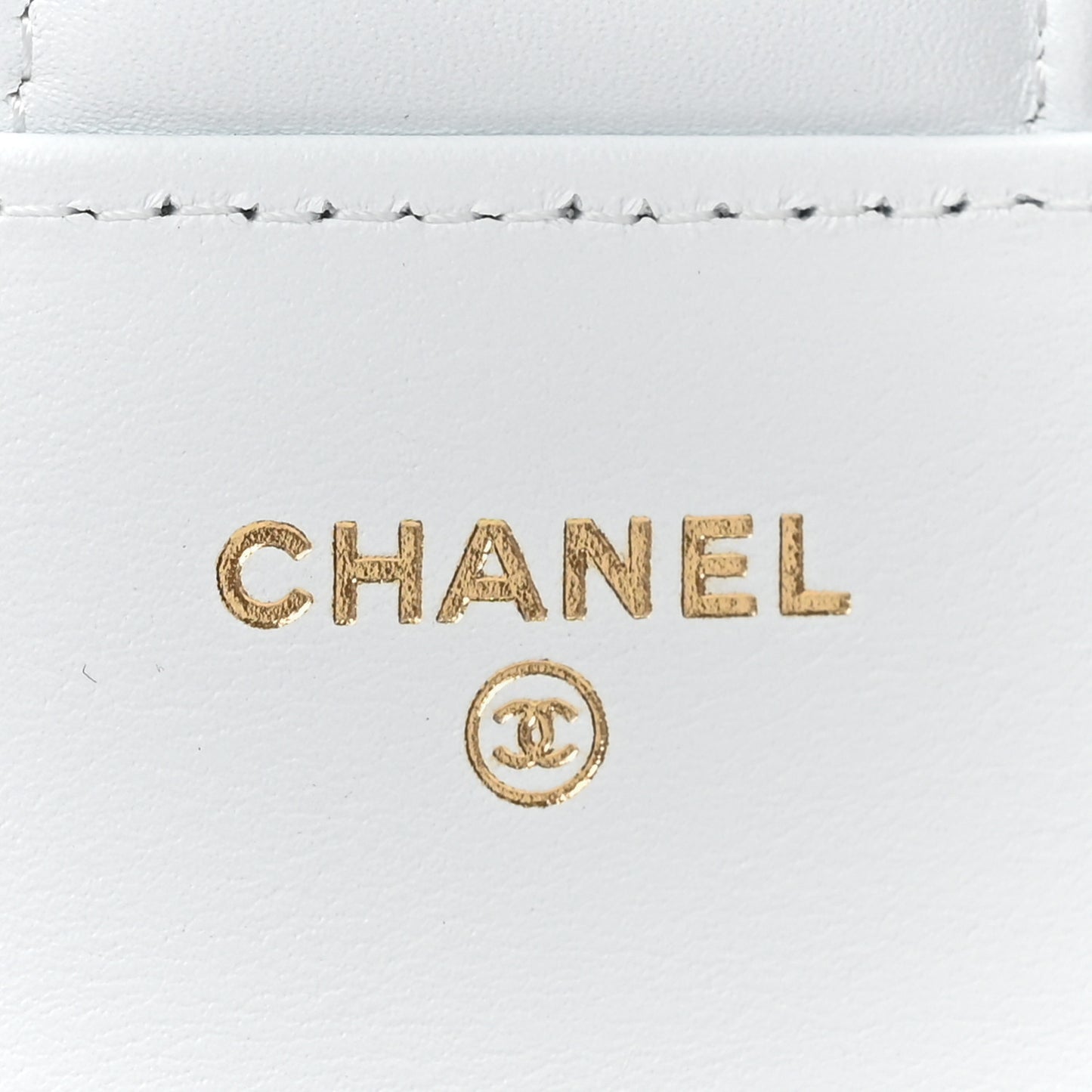 Patent Quilted Glasses Case With Chain White