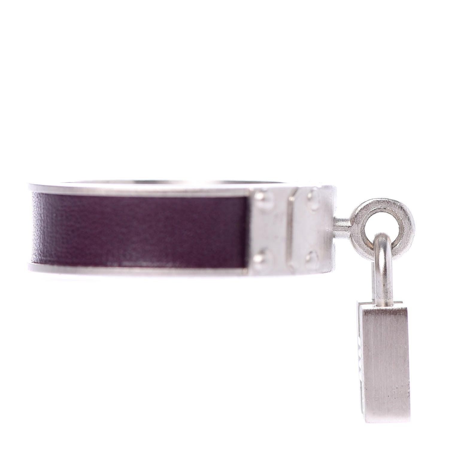 Hermes Palladium Swift Kelly Lock Scarf Ring Anemone 4 of 6