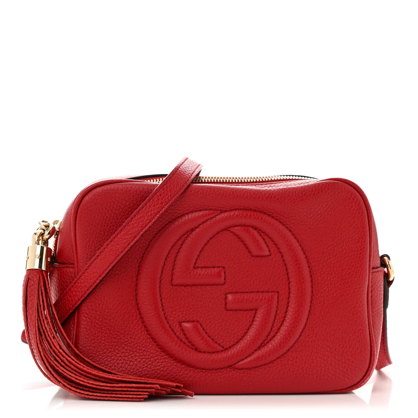 Pebbled Calfskin Small Soho Disco Bag Tabasco Red