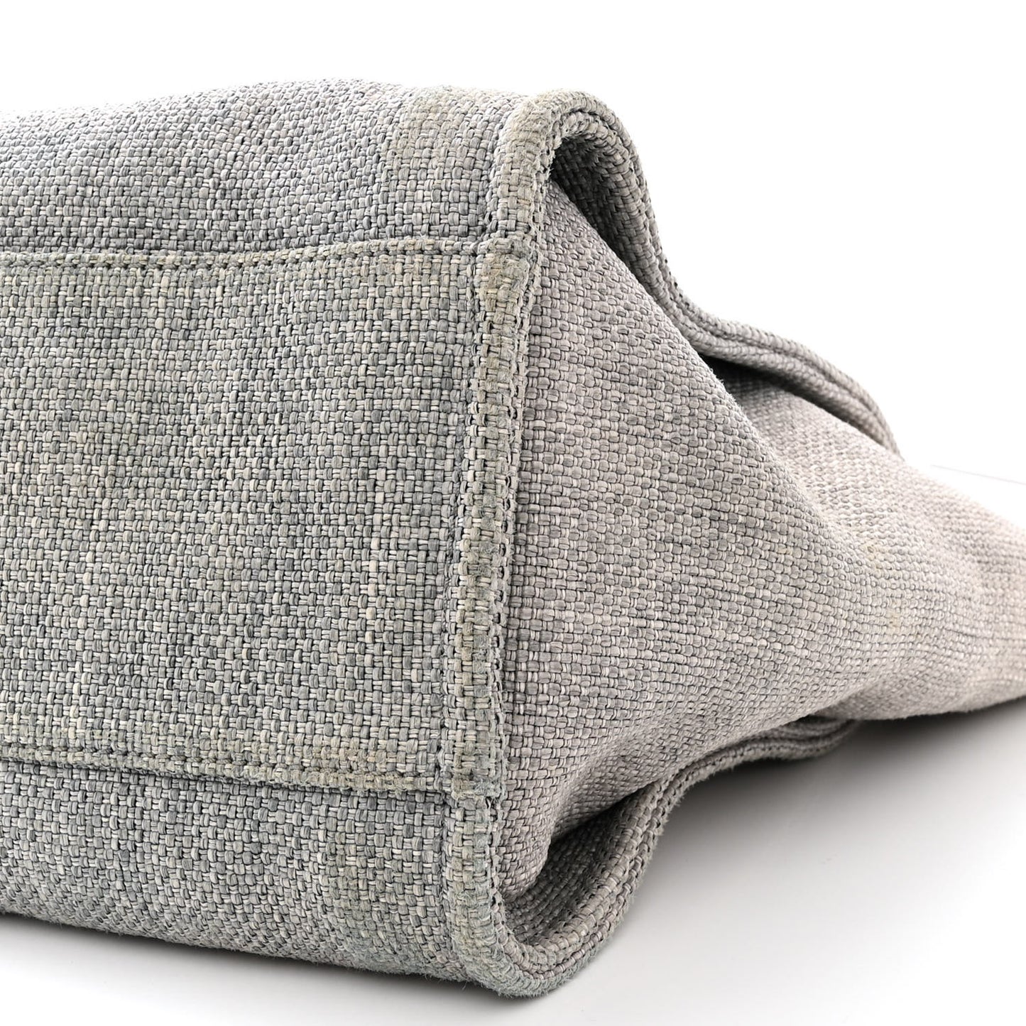 Woven Straw Large Deauville Tote Grey
