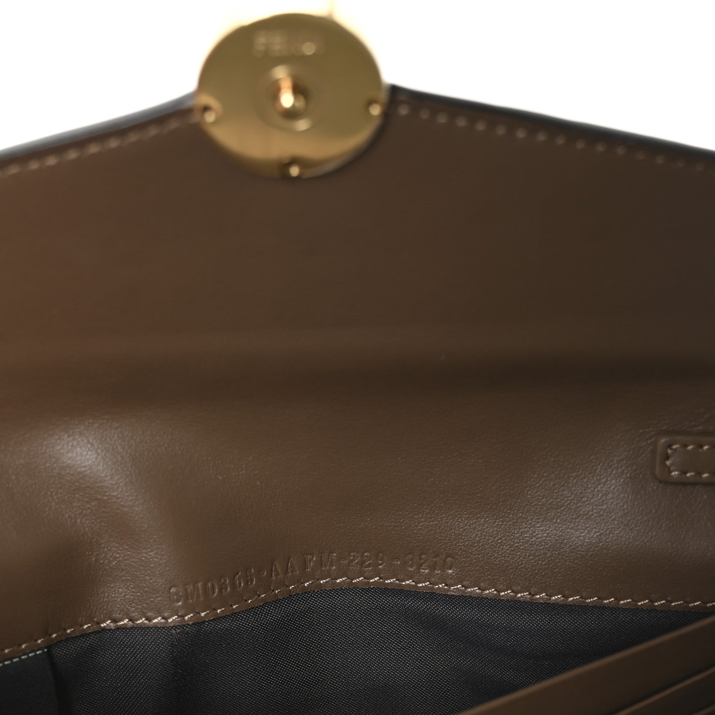 Vitello Soft F is Fendi Bi-Color FF 1974 Embossed Continental Envelope Wallet On Chain Maya Black