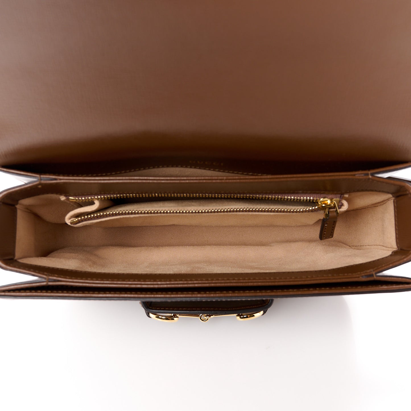 GG Supreme Monogram Horsebit 1955 Shoulder Bag Beige Brown Sugar