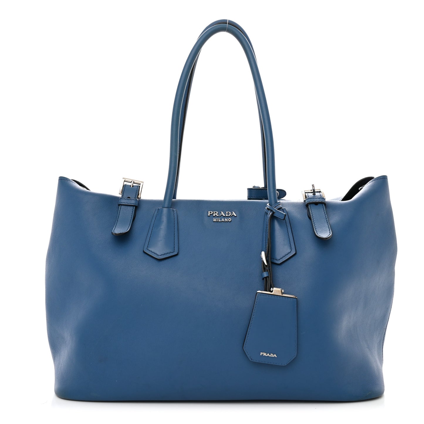 City Calf Buckle Tote Cobalto