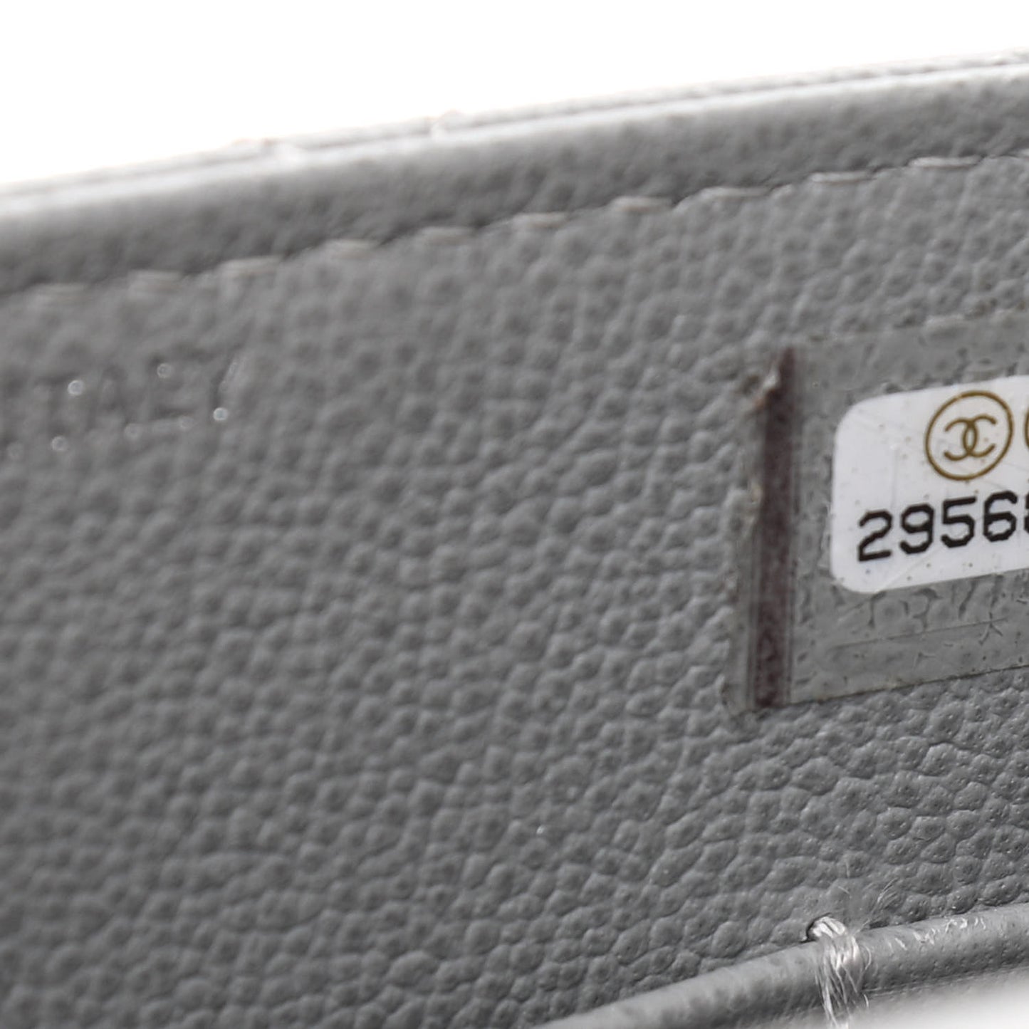 Grained Calfskin Quilted CC Box Clutch With Chain Grey