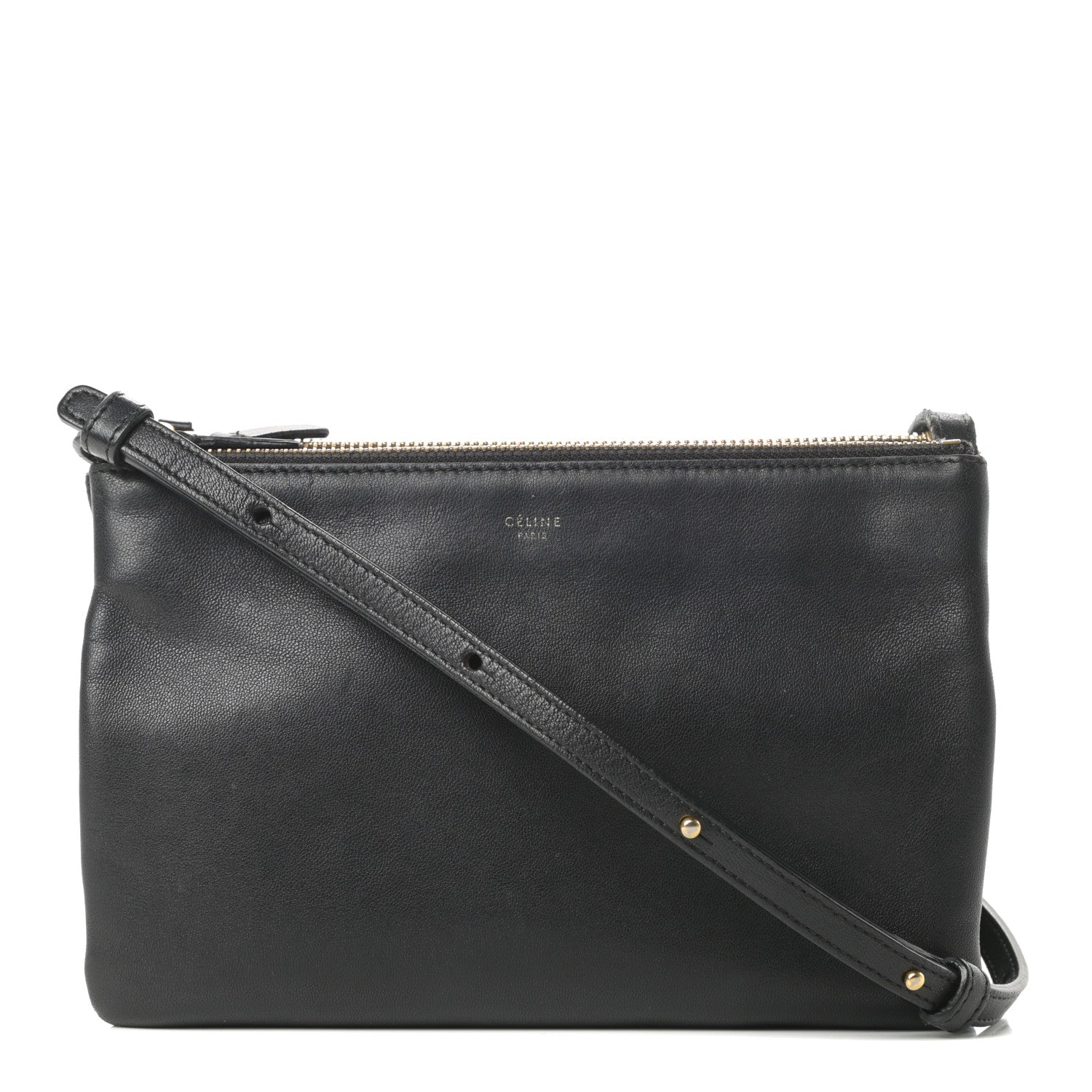 Celine Lambskin Small Trio Crossbody Bag Black 1 of 16