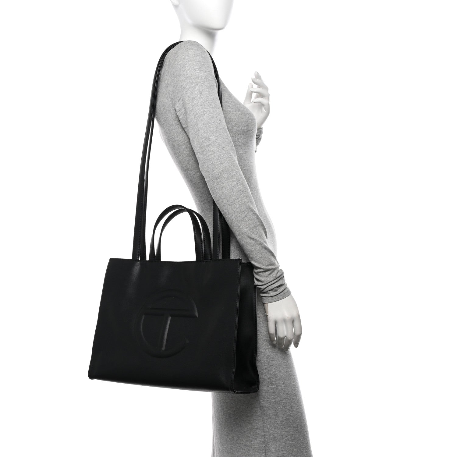 Telfar Vegan Leather Medium Shopping Bag Black 2 of 13