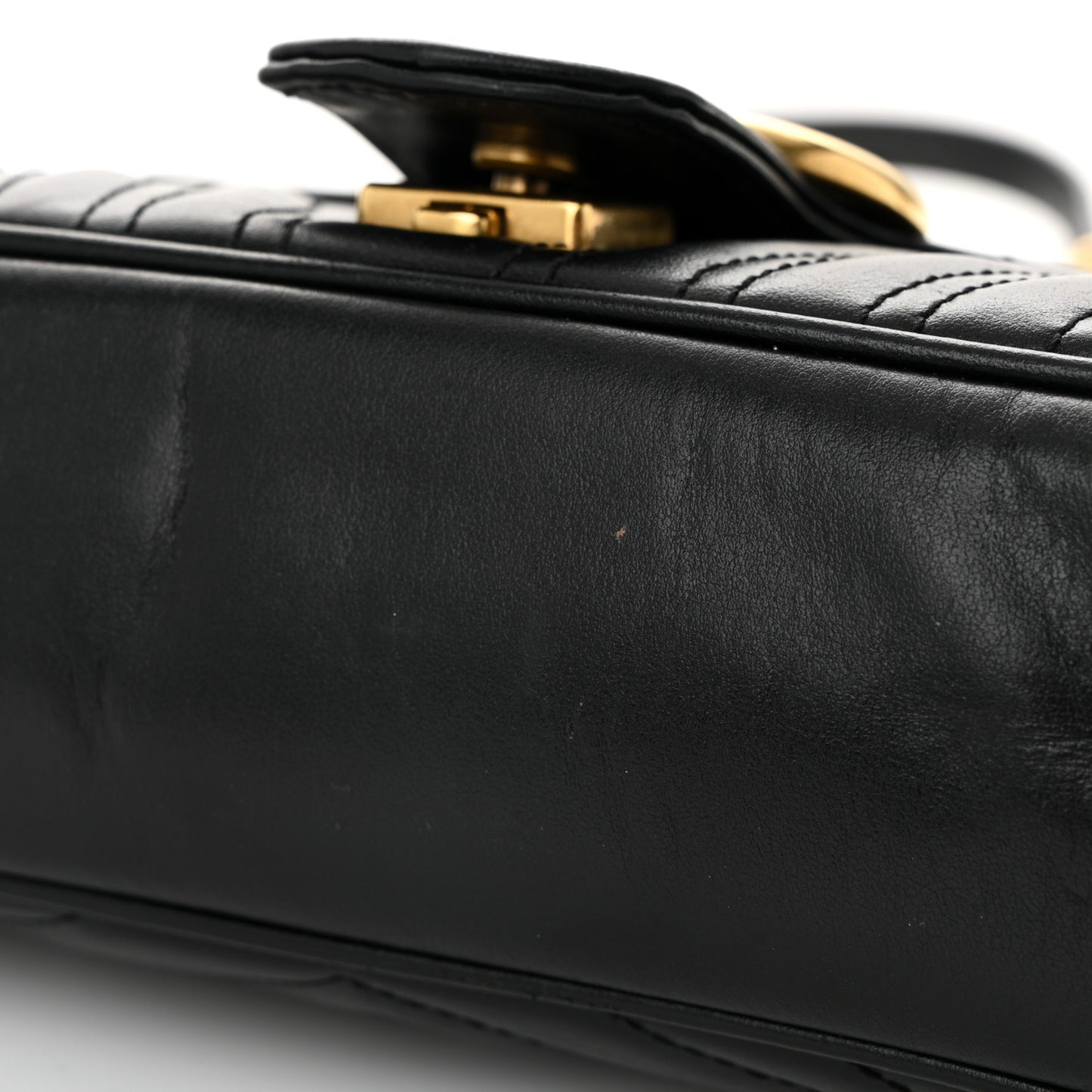 Calfskin Matelasse Small GG Marmont Shoulder Bag Black