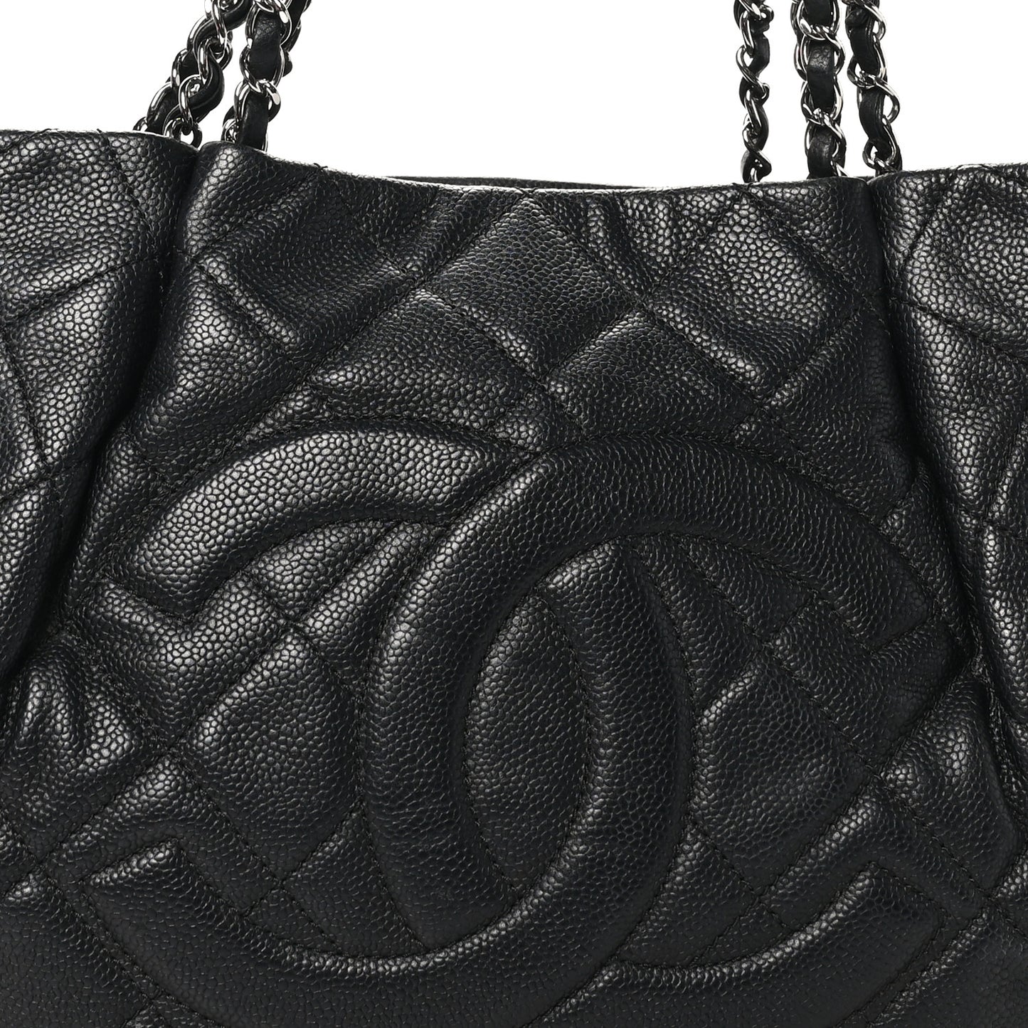 Caviar Quilted CC Zip Around Shoulder Bag Black