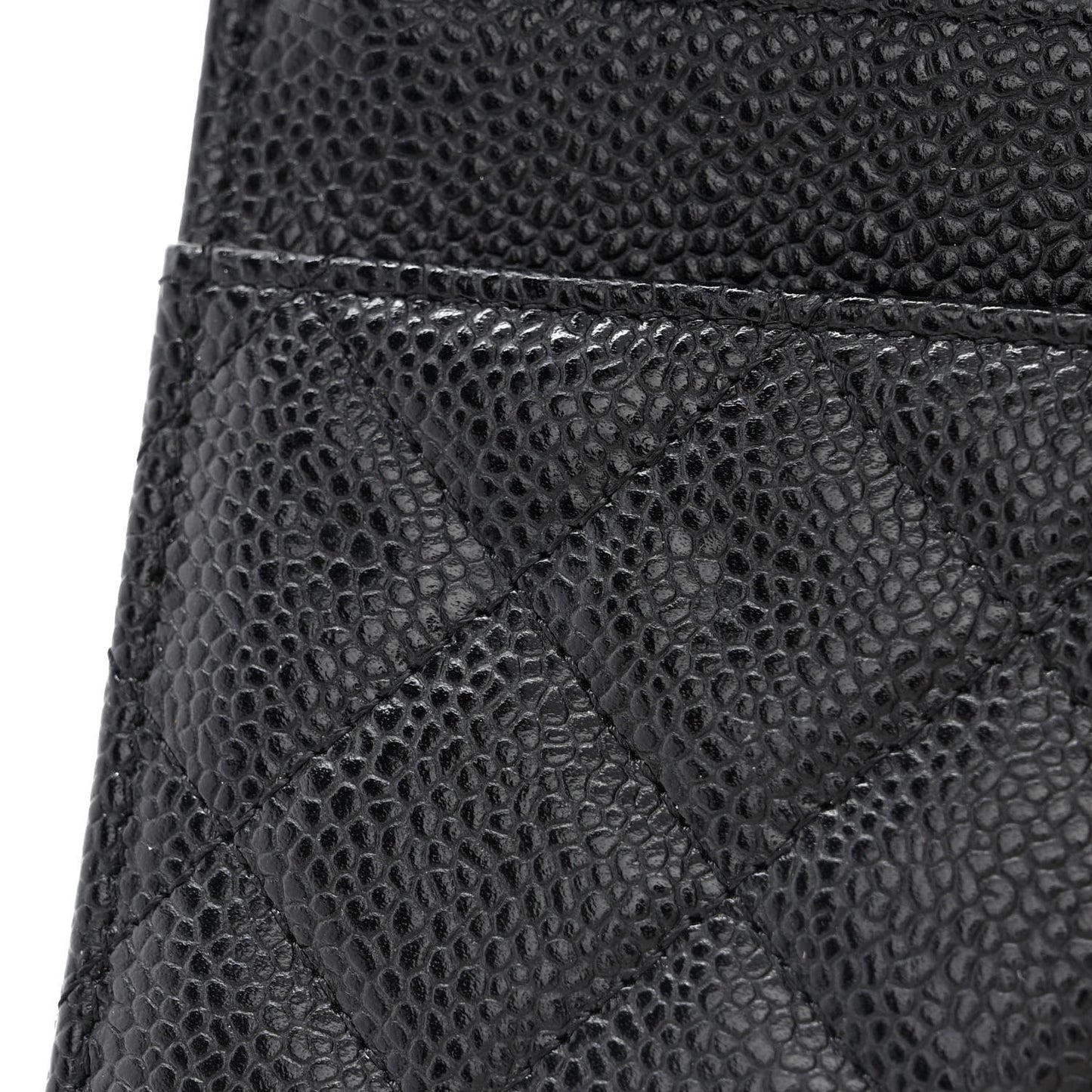 Caviar Quilted Wallet on Chain WOC Black