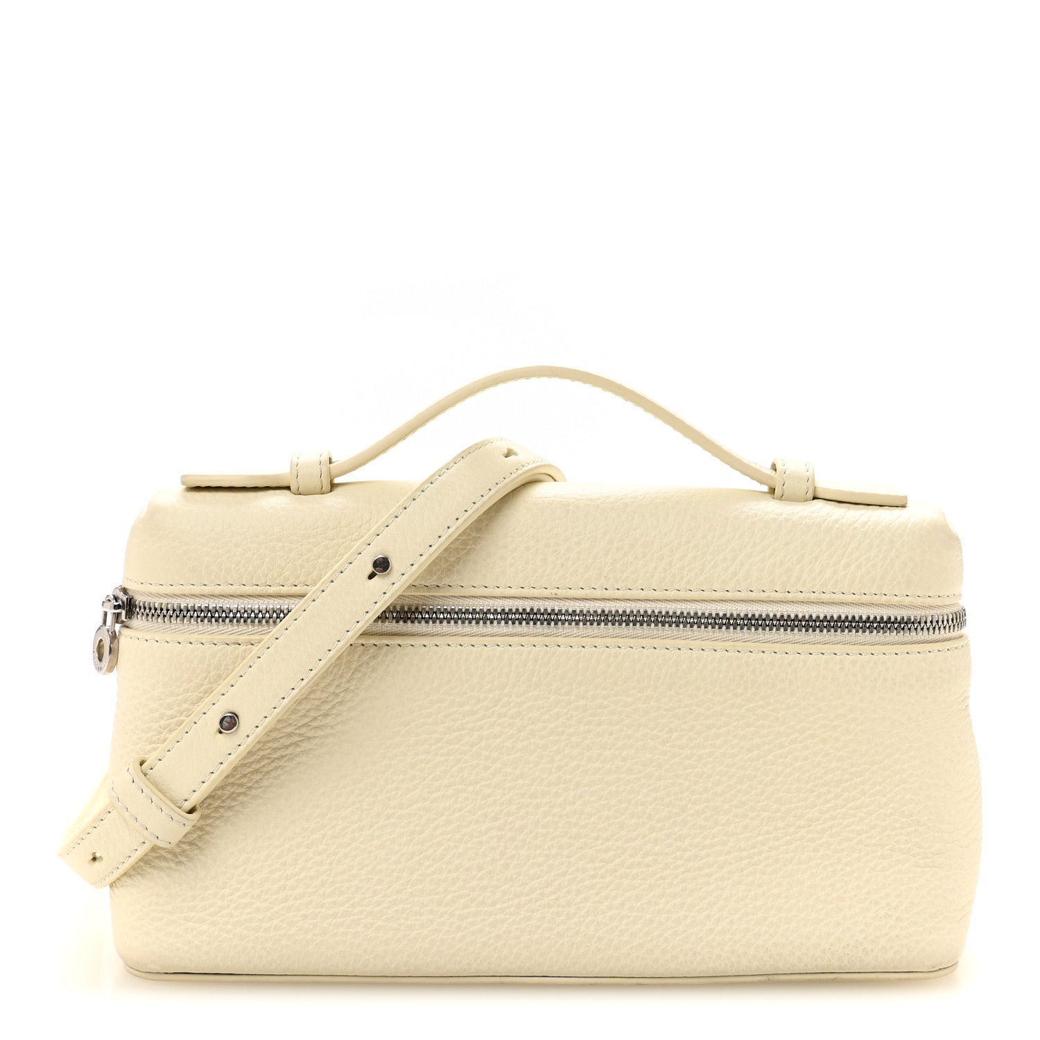 Loro Piana Grained Calfskin L19 Extra Pocket Pouch Whisper White