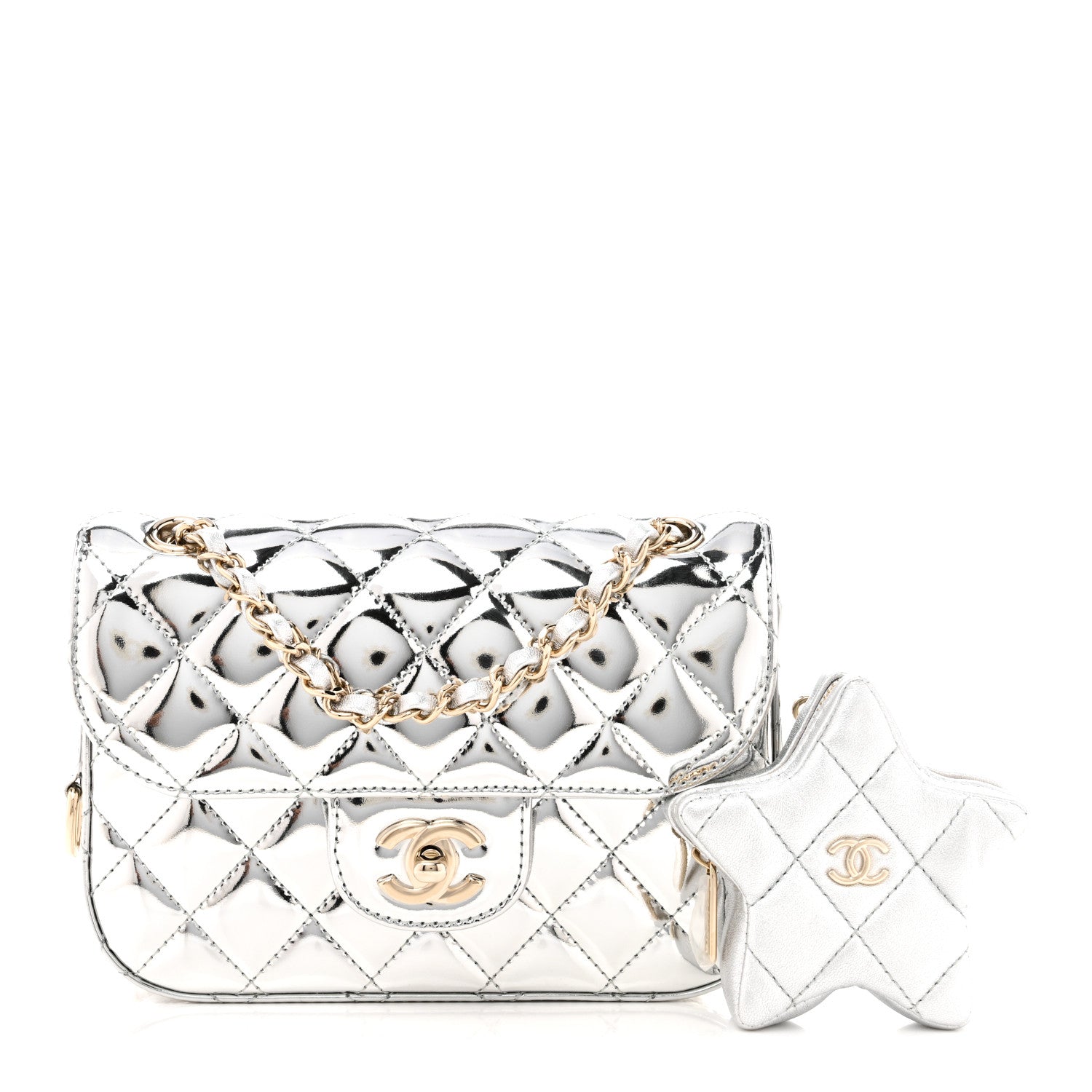 Chanel Mirror Calfskin Metallic Calfskin Quilted Hollywood