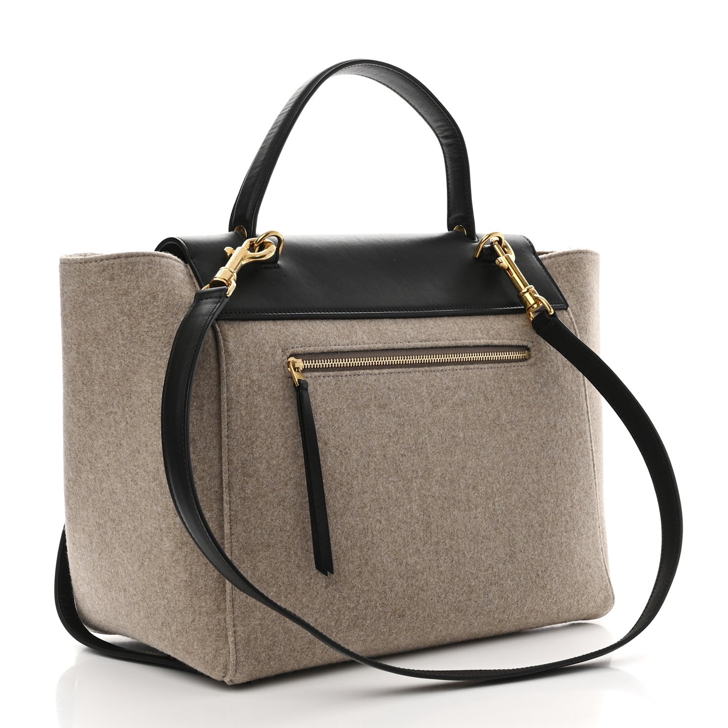 Felt Smooth Calfskin Mini Belt Bag Beige