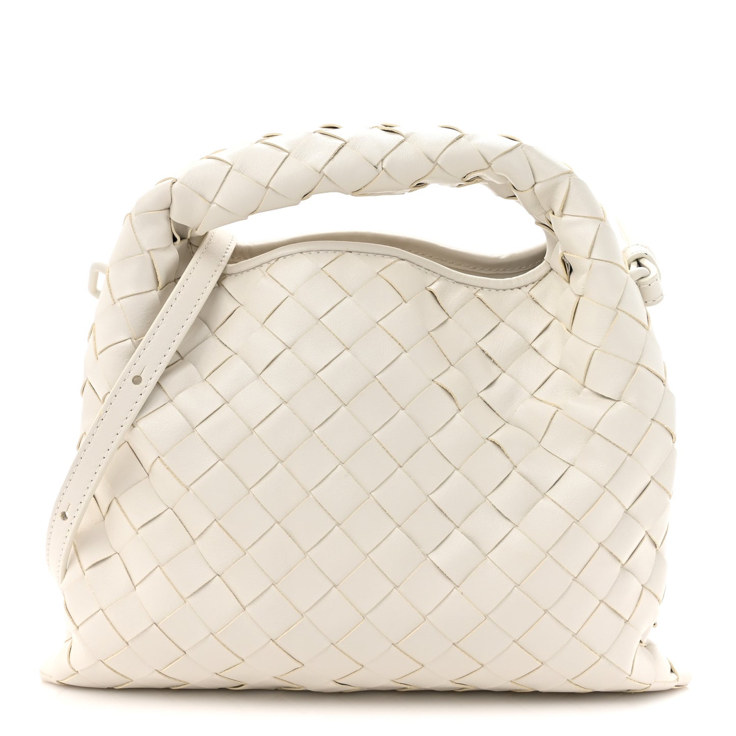 Calfskin Intrecciato Mini Hop White
