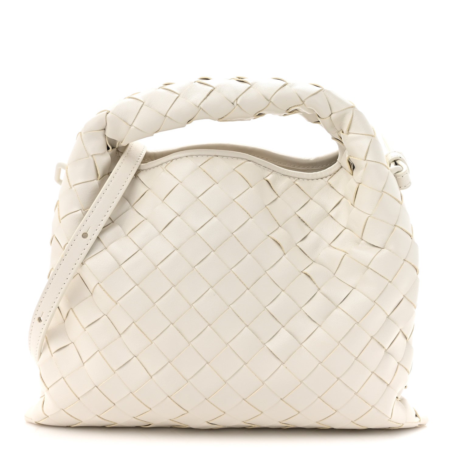 Bottega Veneta Calfskin Intrecciato Mini Hop White 1 of 10