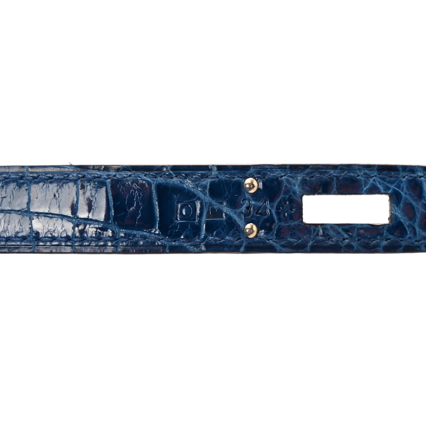 Shiny Niloticus Crocodile Kelly Cut Pochette Bleu De Malte