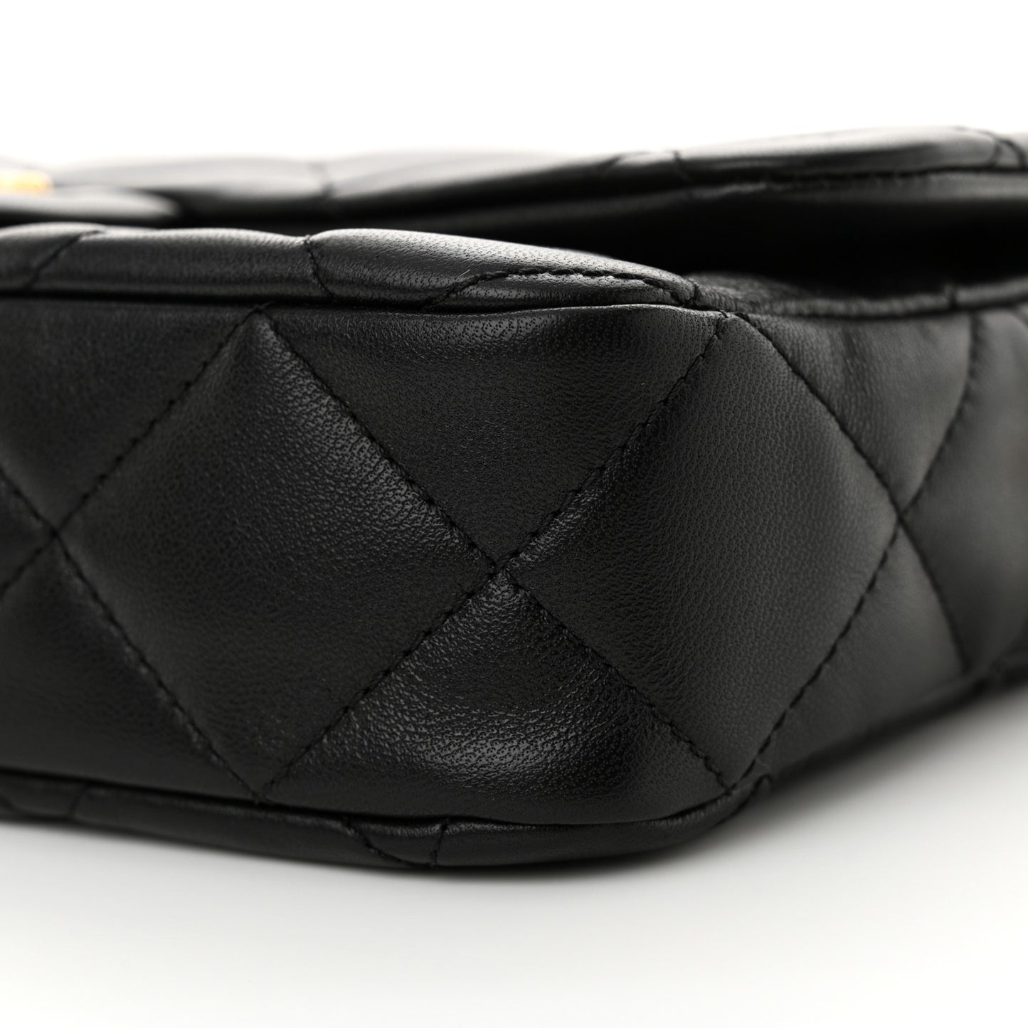 Lambskin Quilted Flap Black